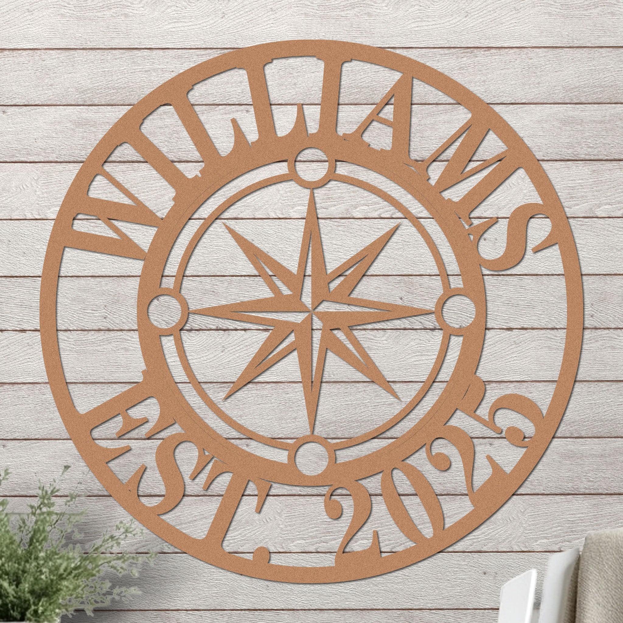 Nautical Star Compass Family Established Sign - Image 5