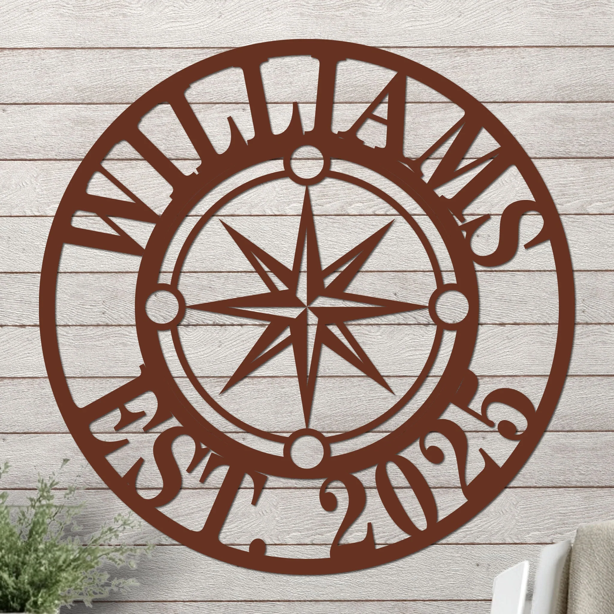 Nautical Star Compass Family Established Sign - Image 6