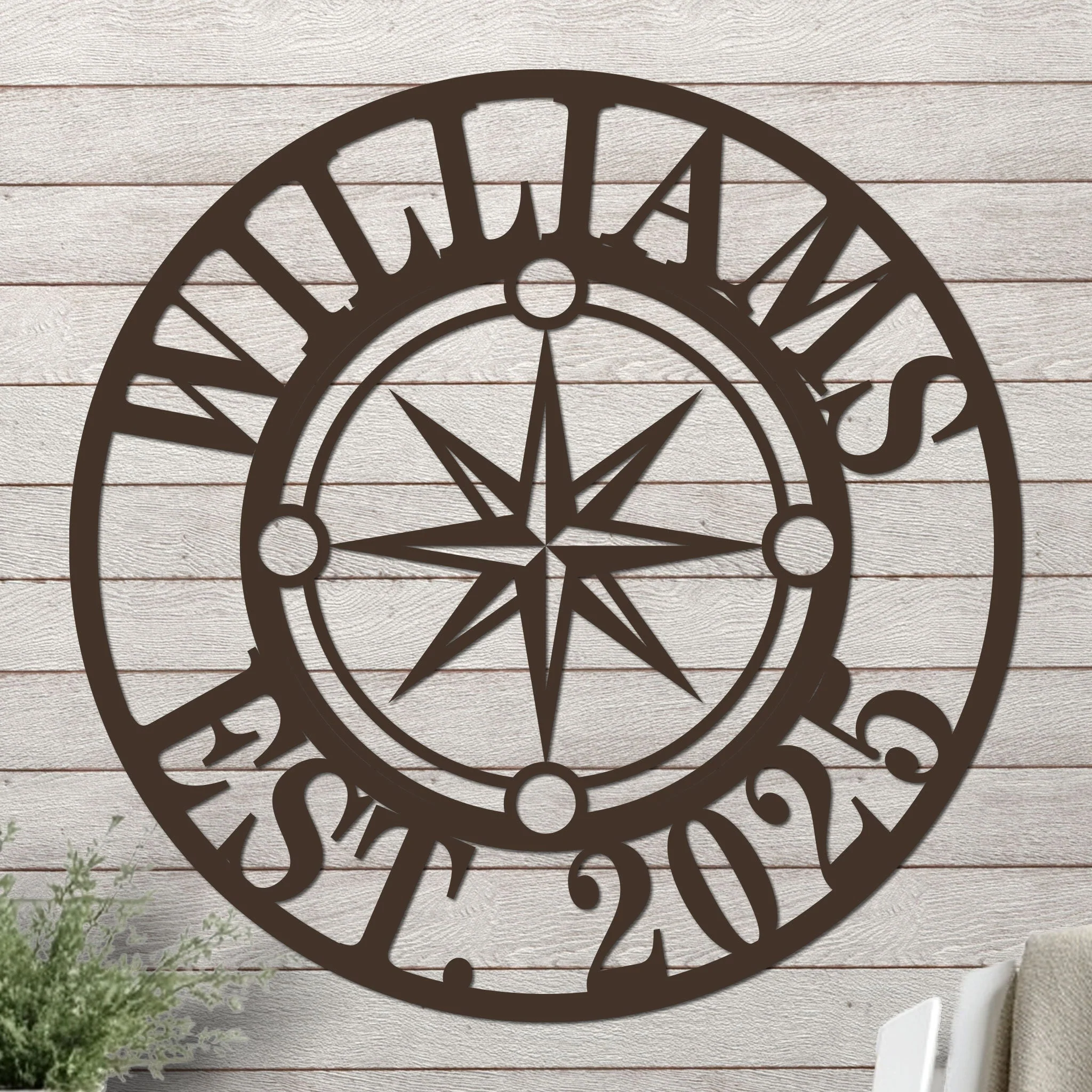 Nautical Star Compass Family Established Sign - Image 7