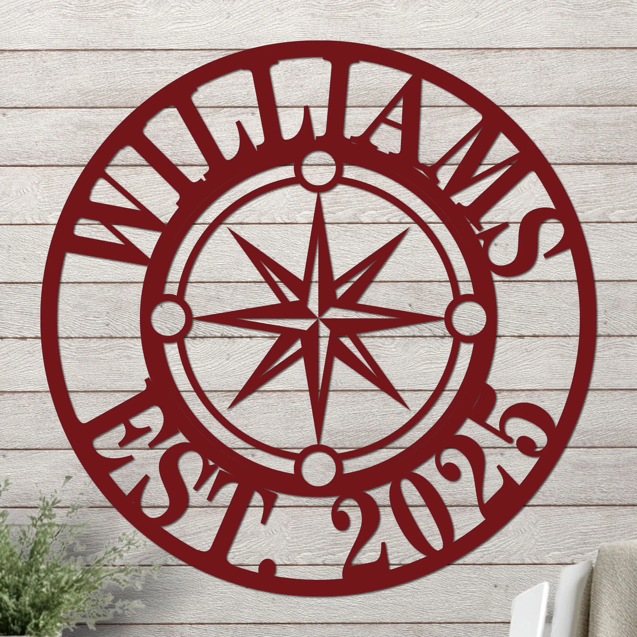 Nautical Star Compass Family Established Sign - Image 9
