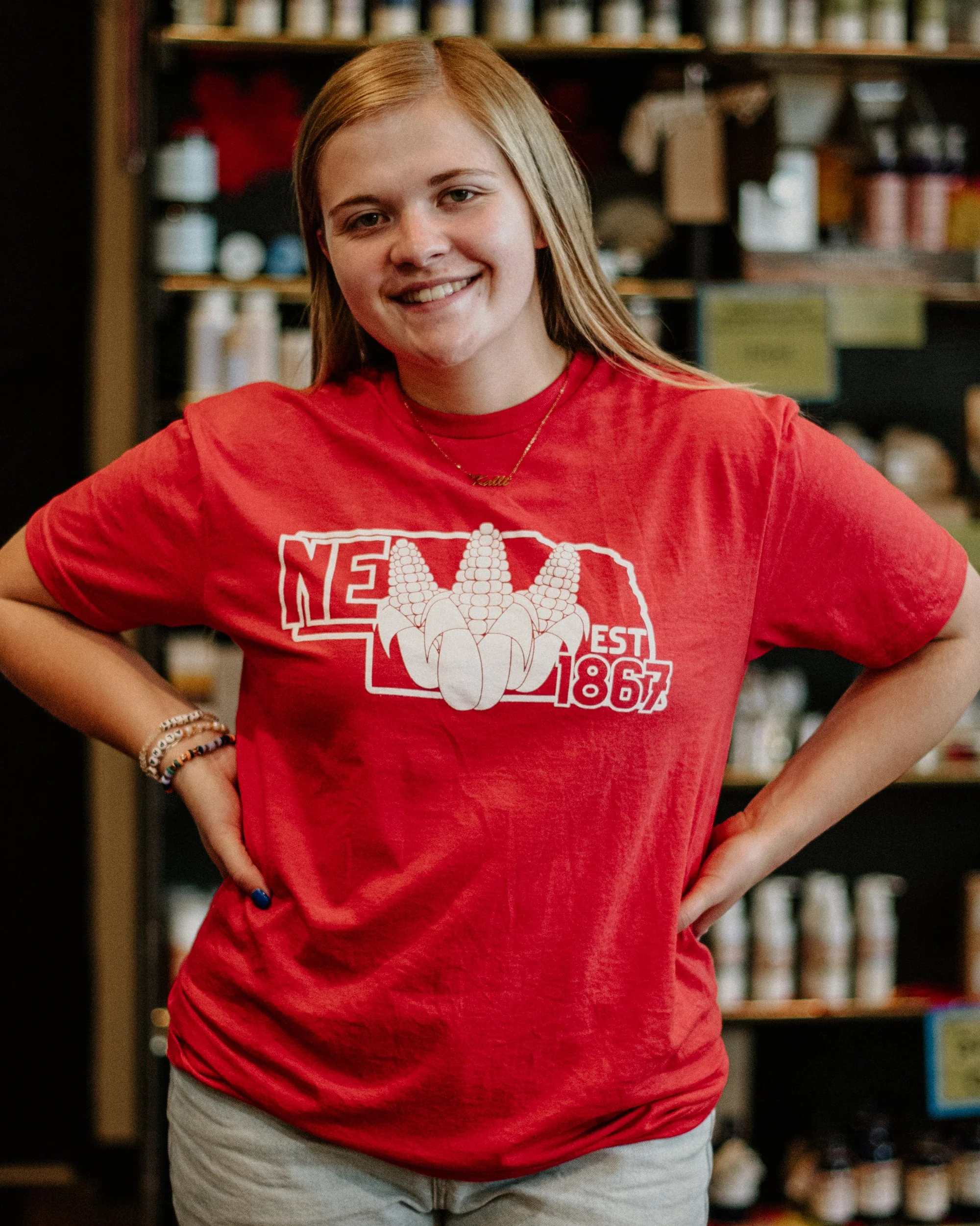 NE Est 1867 T-Shirt | Red | Corn Cob Design | Multiple Sizes | Soft Blend | Small Town Famous