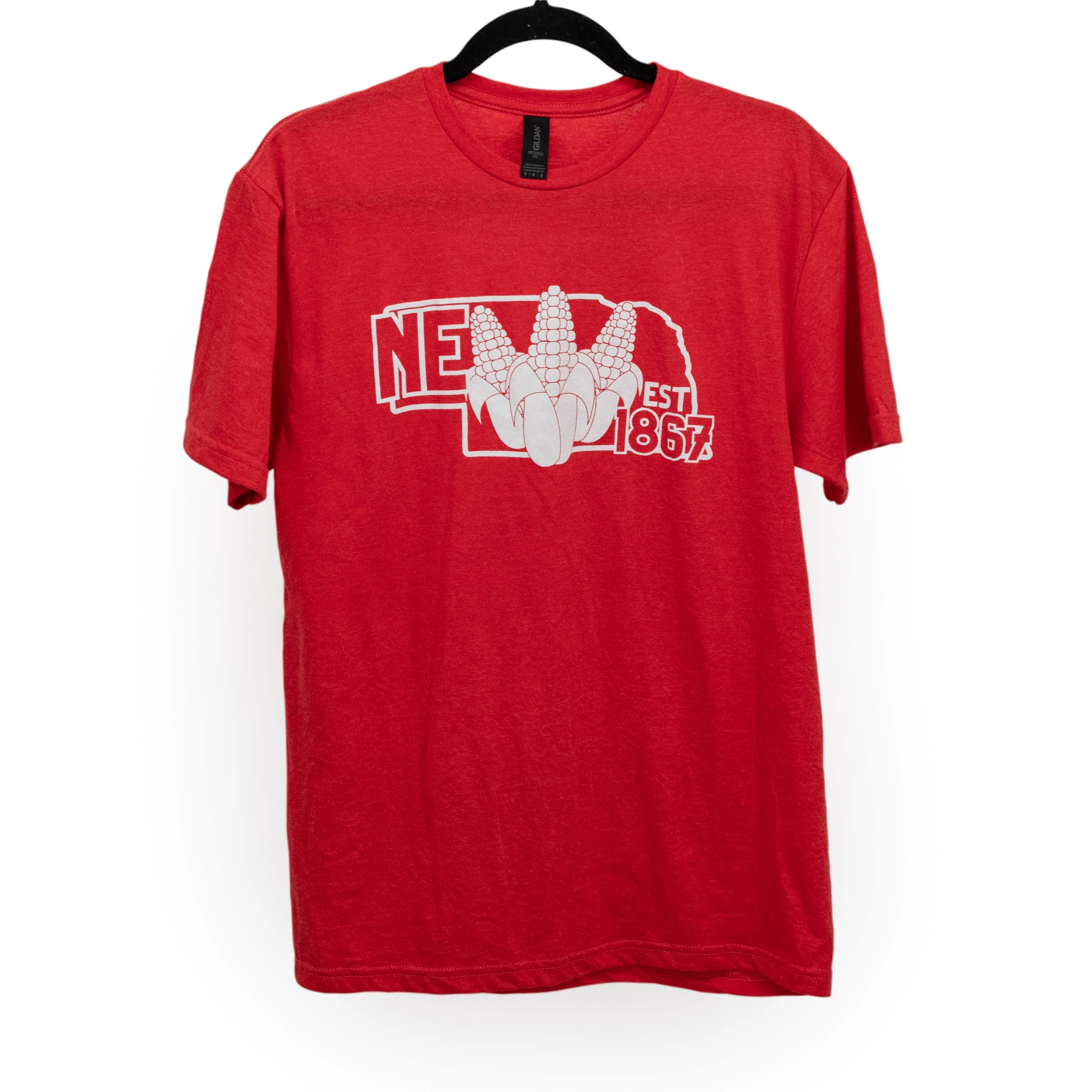 NE Est 1867 T-Shirt | Red | Corn Cob Design | Multiple Sizes | Soft Blend | Small Town Famous - Image 2