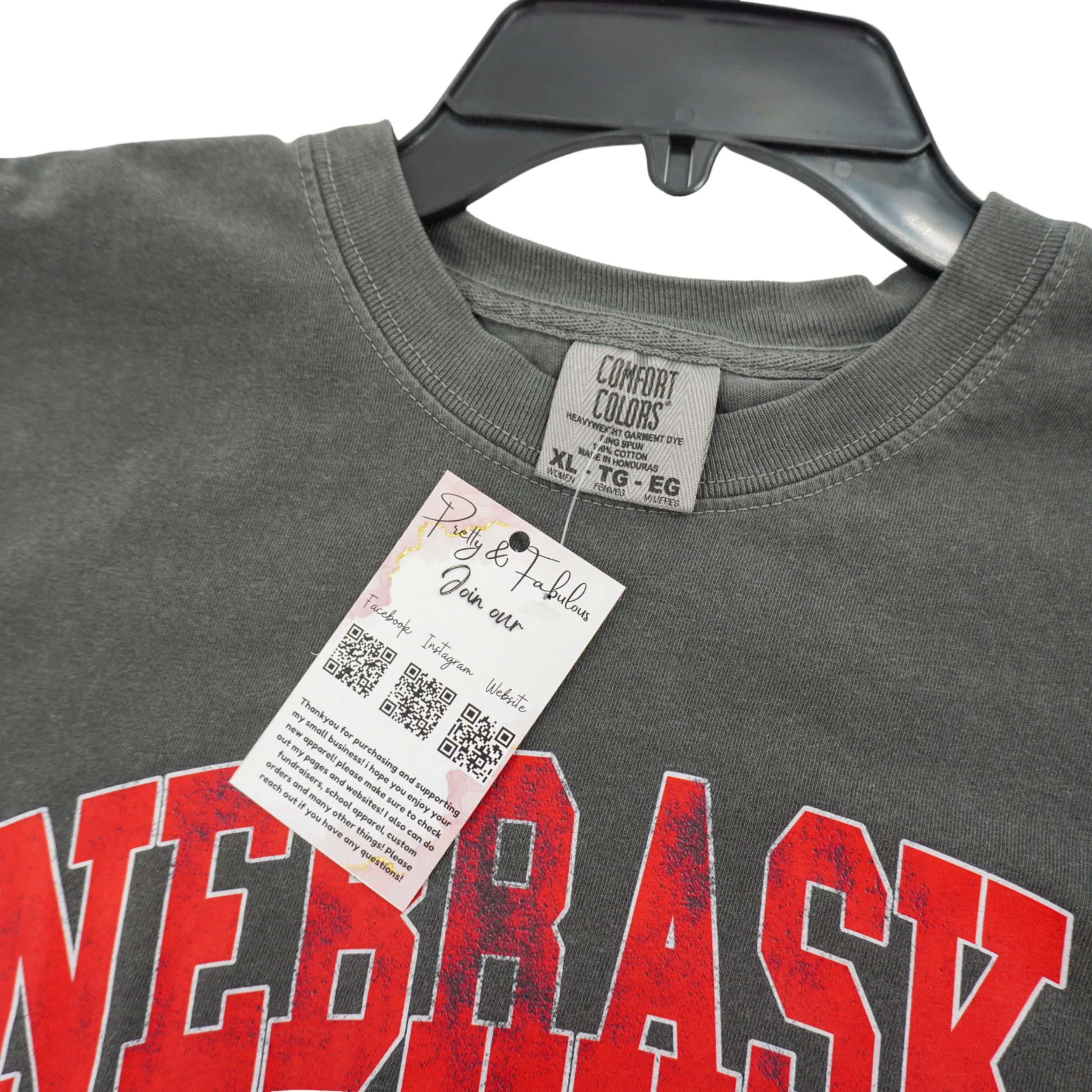 Nebraska Cornfed & Proud Crop Top T-Shirt | Multiple Sizes | Gray | Pretty & Fabulous - Image 5