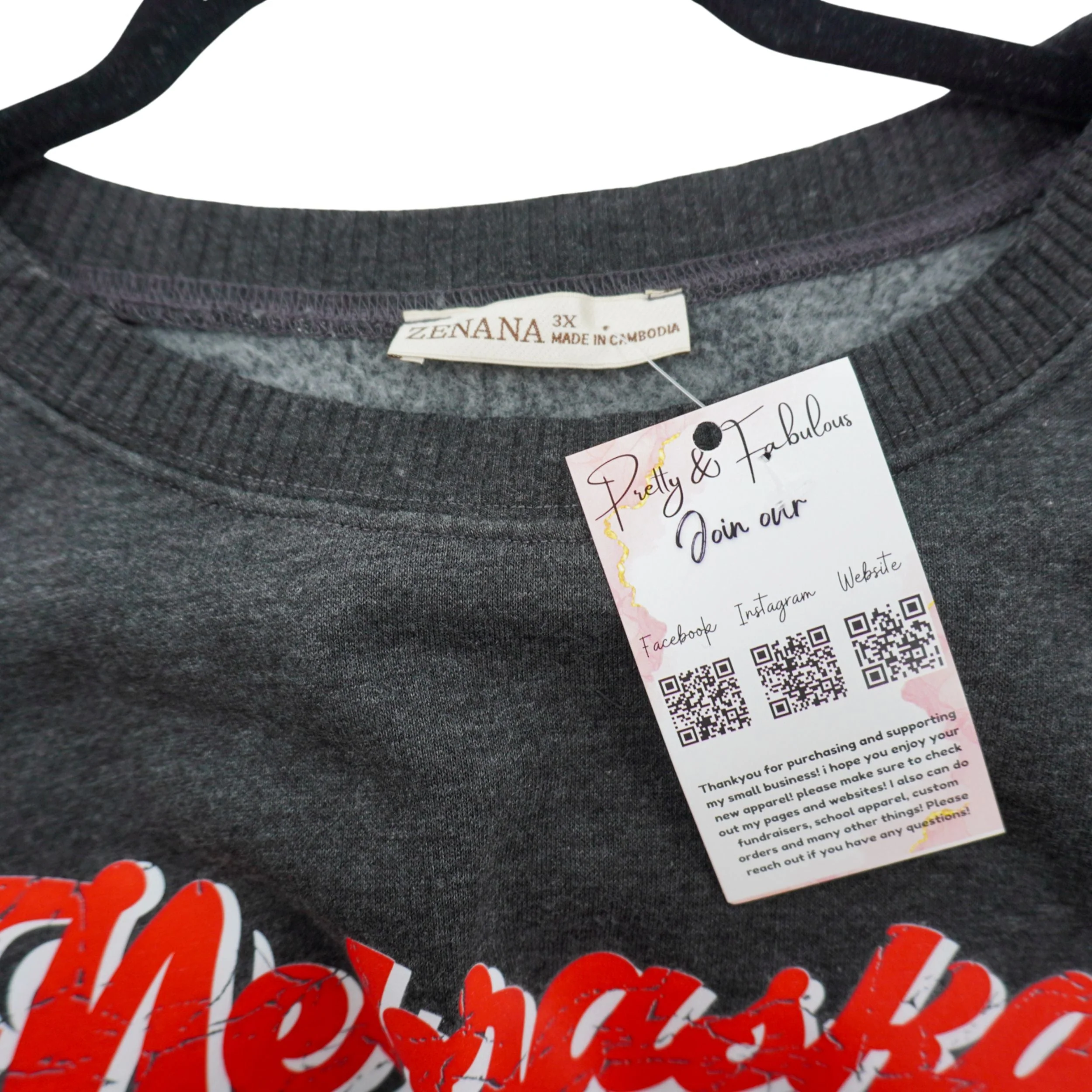 Nebraska Est. 1867 Crewneck Sweatshirt | Black | Pretty & Fabulous - Image 3