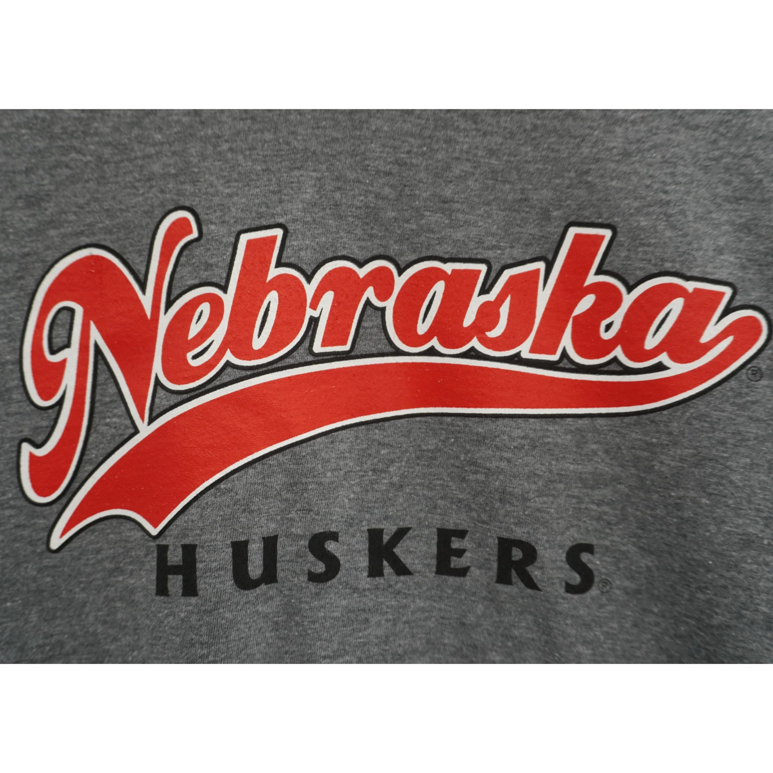Nebraska Huskers Women's V-Neck T-Shirt | Gray | Multiple Sizes | Lou's Sporting Goods | 25N19LPC455V - Image 2