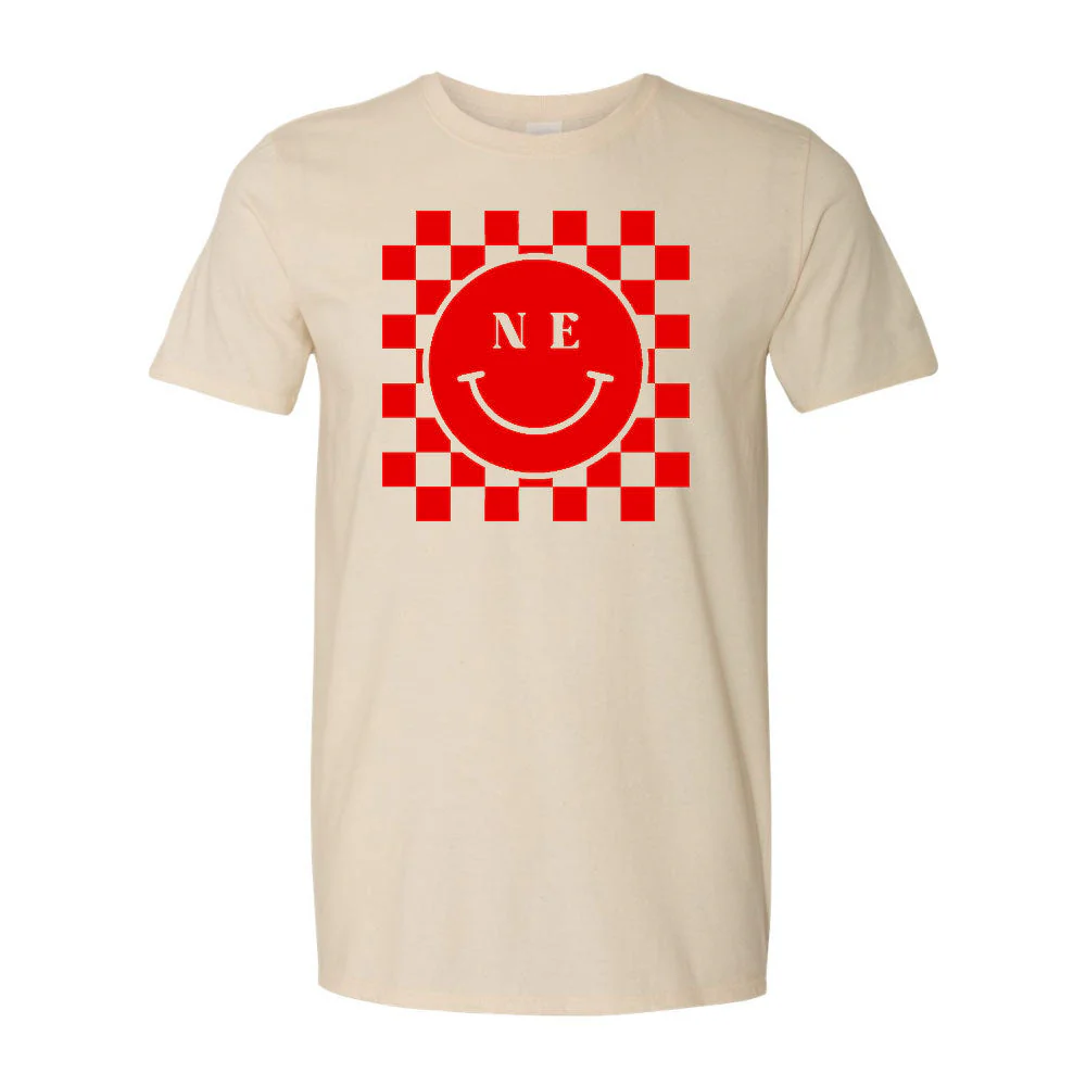 Nebraska Smiley T-Shirt  | Tan | Pretty & Fabulous - Image 2