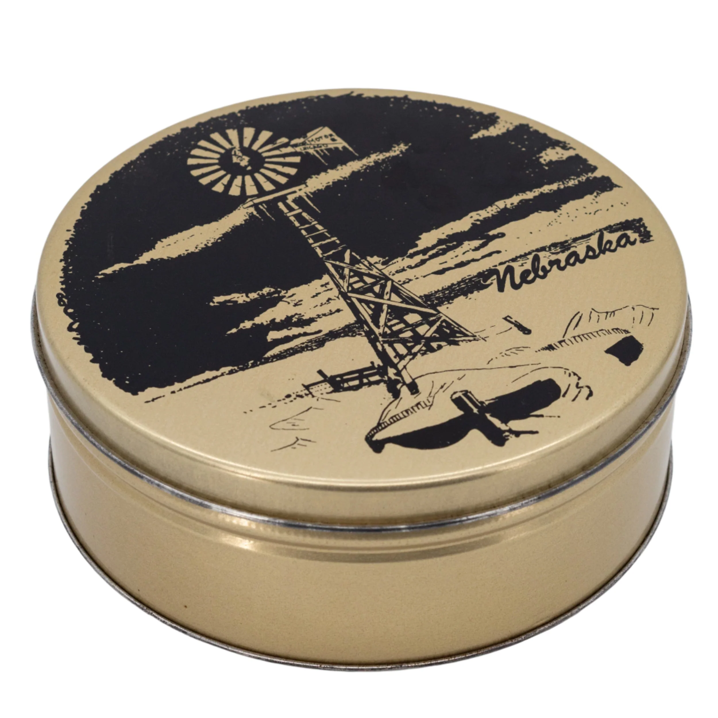 Nebraska Windmill Tin | Black & Gold | 7 X 2.5 | GROW Nebraska - Image 3