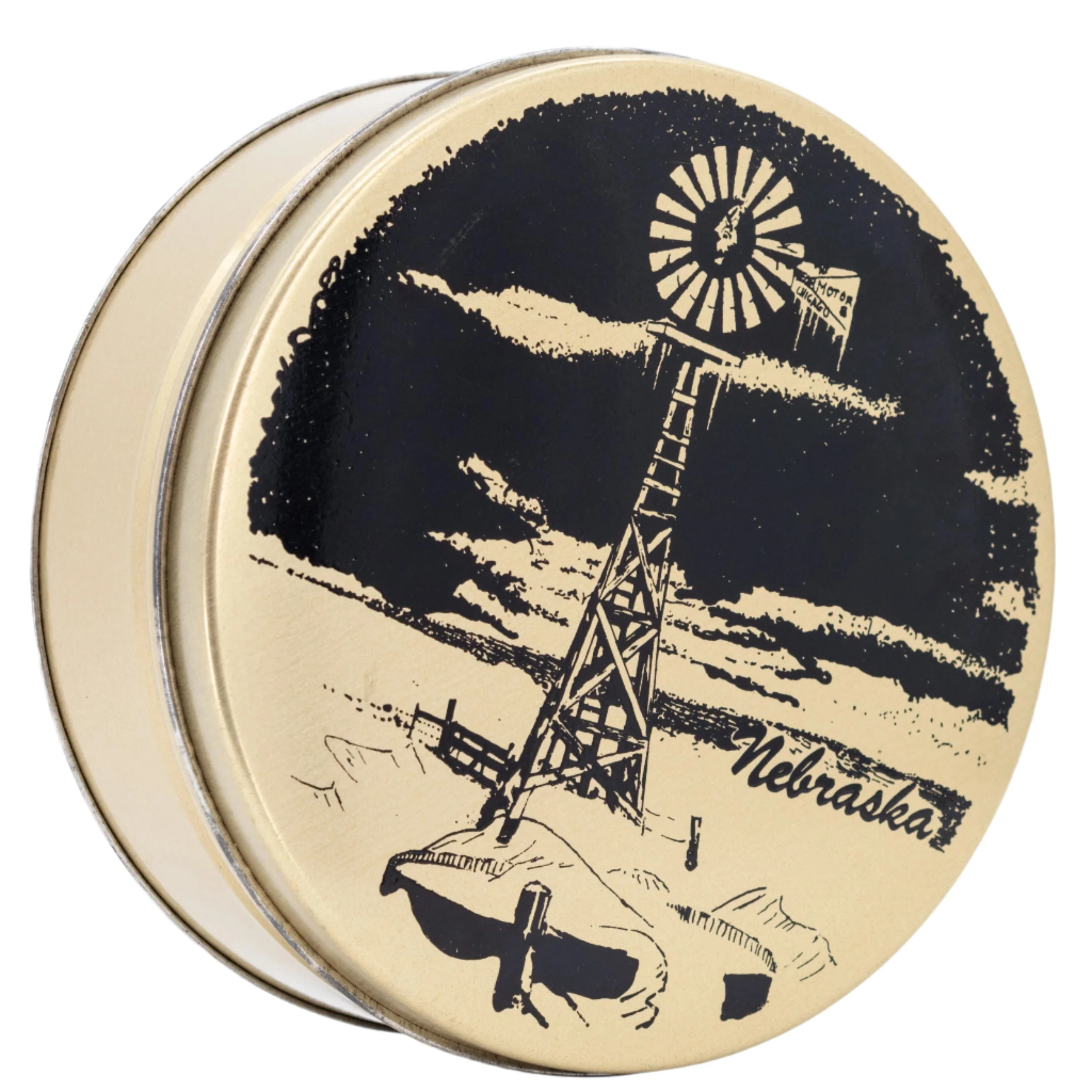 Nebraska Windmill Tin | Black & Gold | 7 X 2.5 | GROW Nebraska - Image 4
