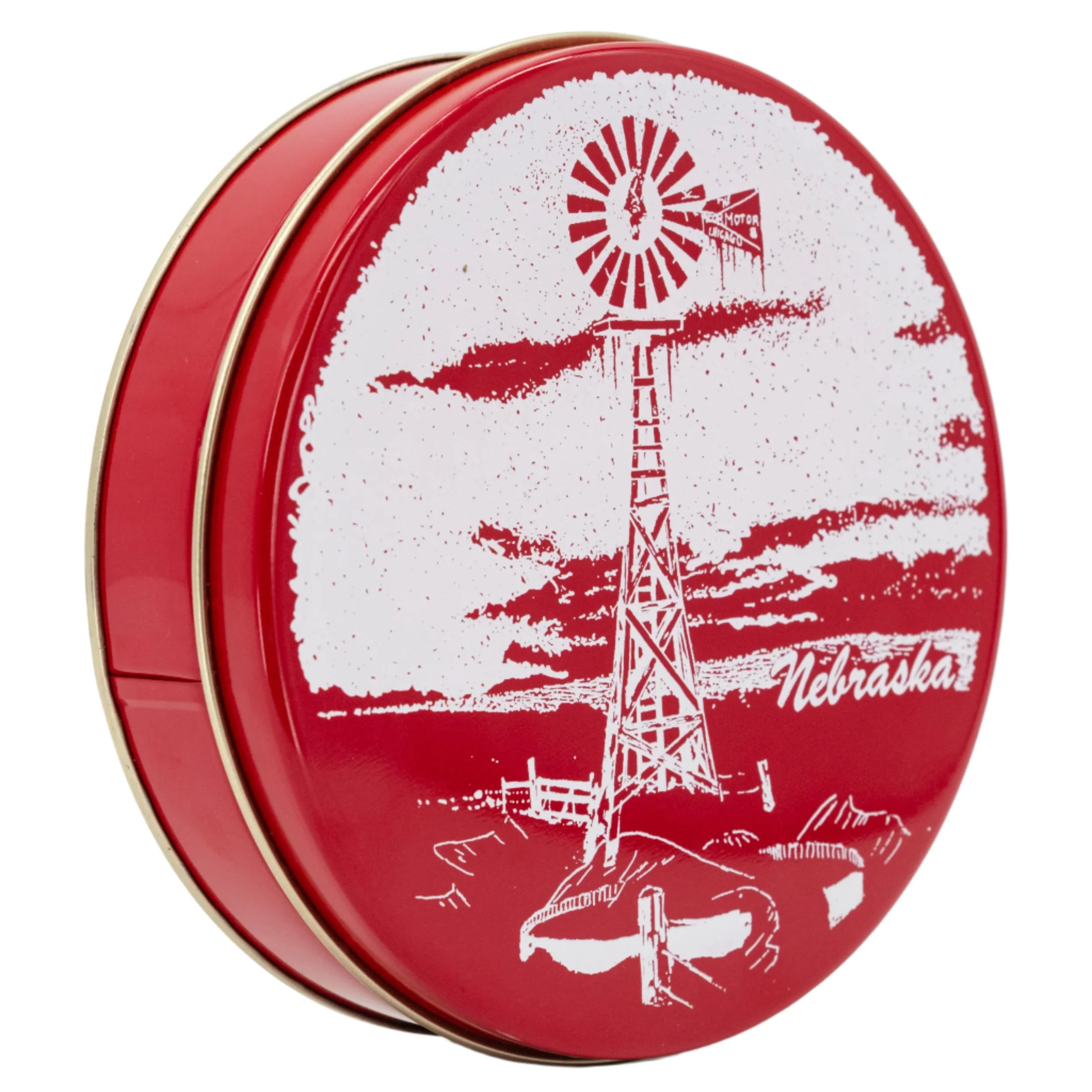 Nebraska Windmill Tin | Red | 6 X 1.5 | GROW Nebraska - Image 3