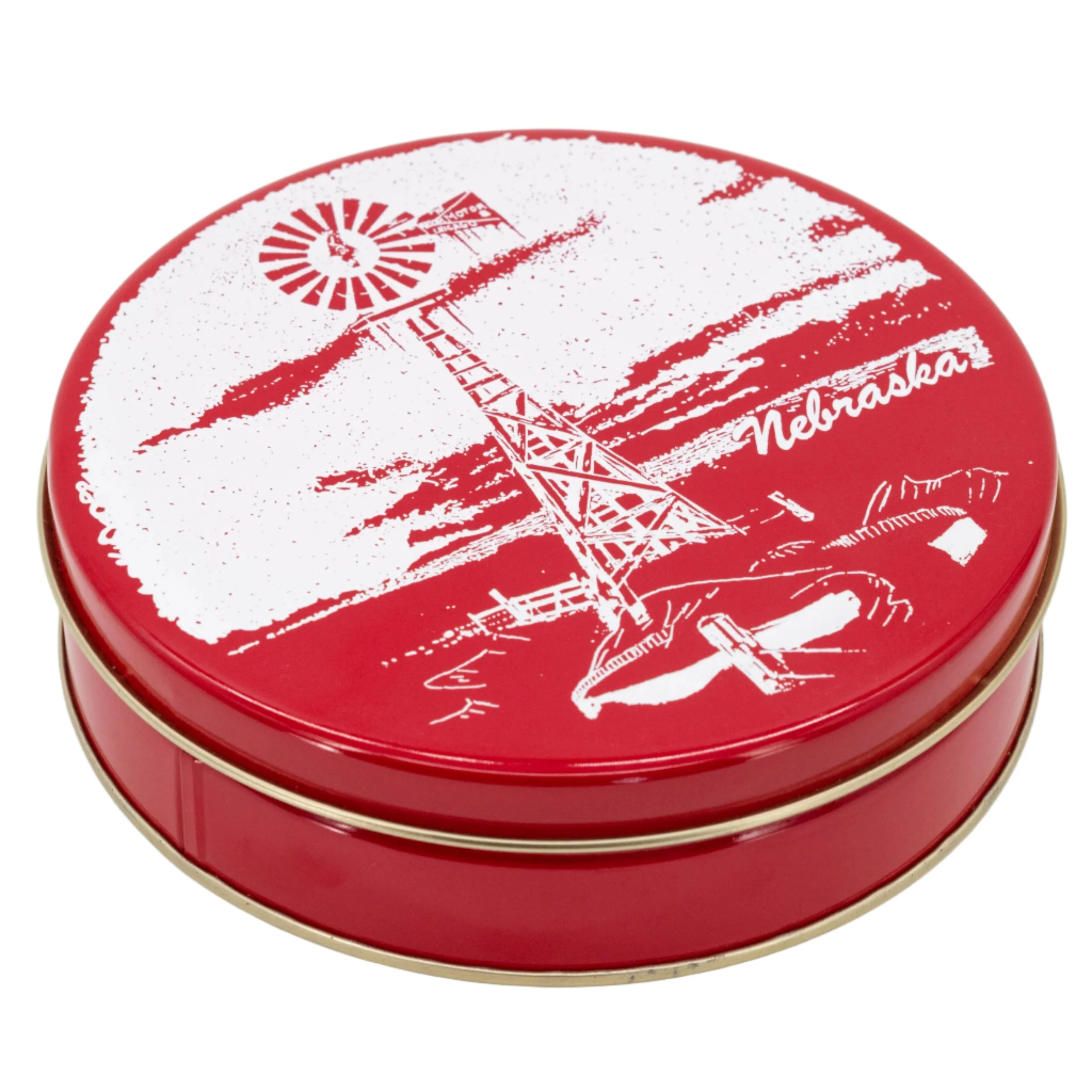 Nebraska Windmill Tin | Red | 6 X 1.5 | GROW Nebraska - Image 4