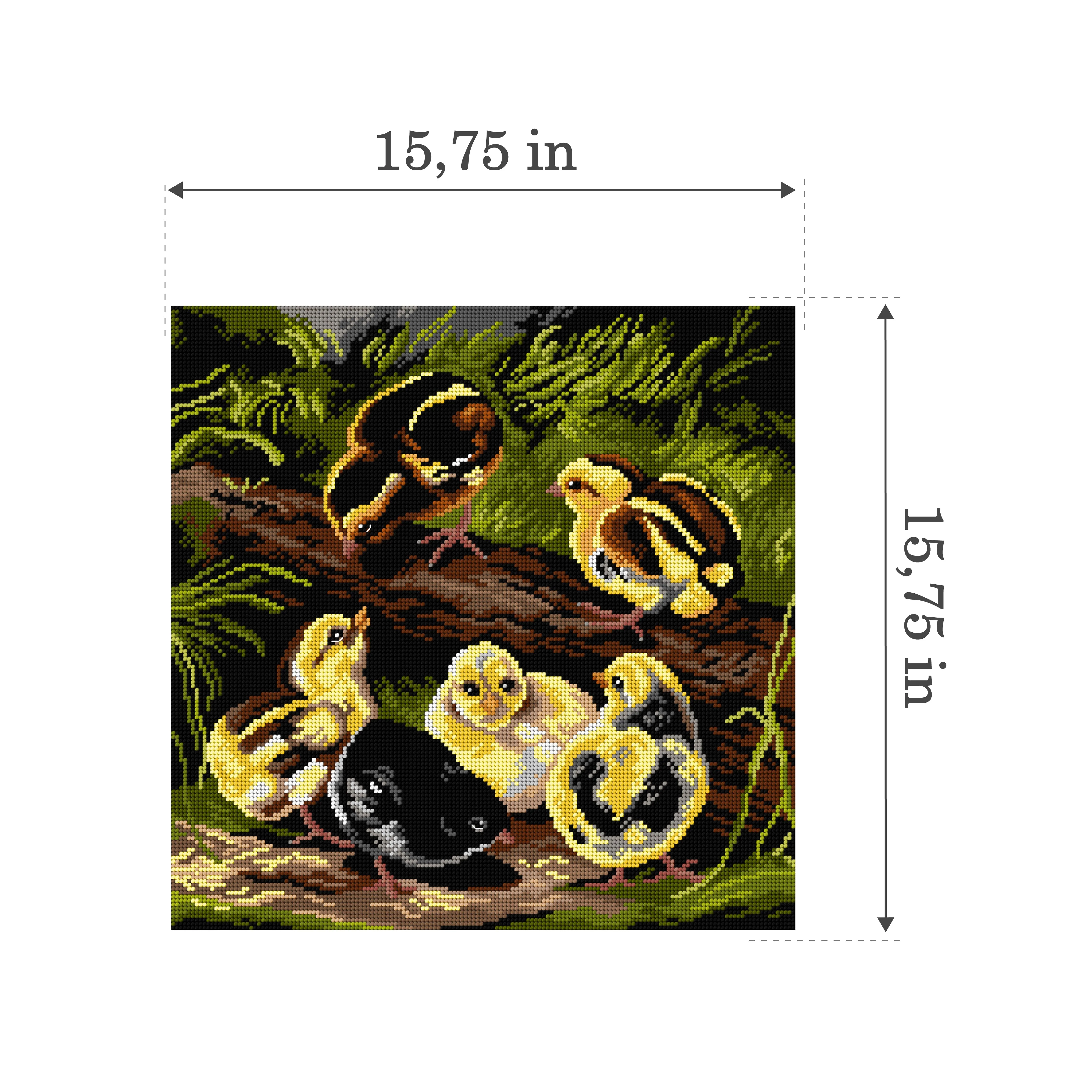 Needlepoint canvas for halfstitch without yarn  after Arthur Fitzwilliam Tait - Chicks 3572L - Image 2