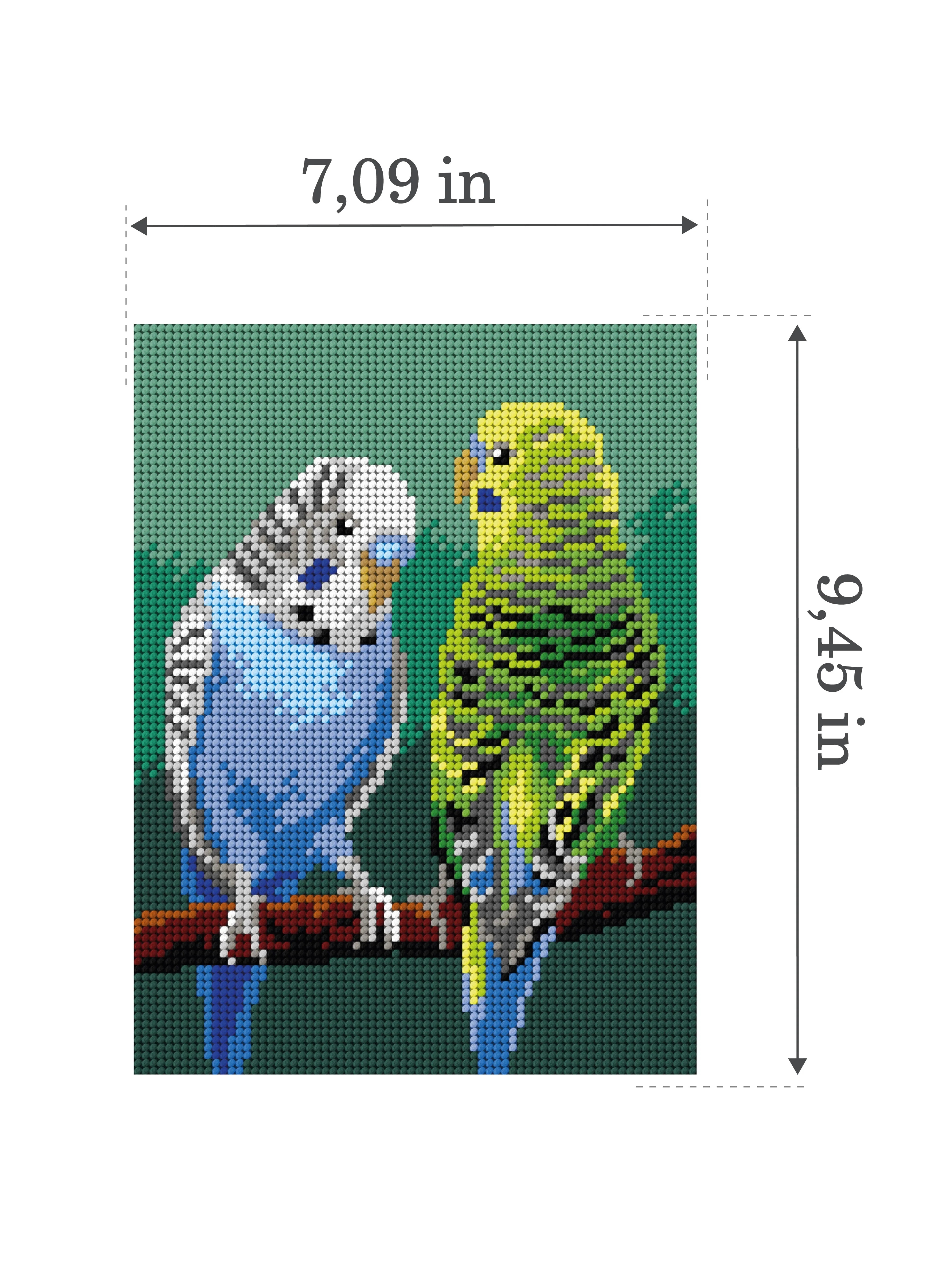 Needlepoint canvas for halfstitch without yarn  Budgerigar 3578F - Image 2