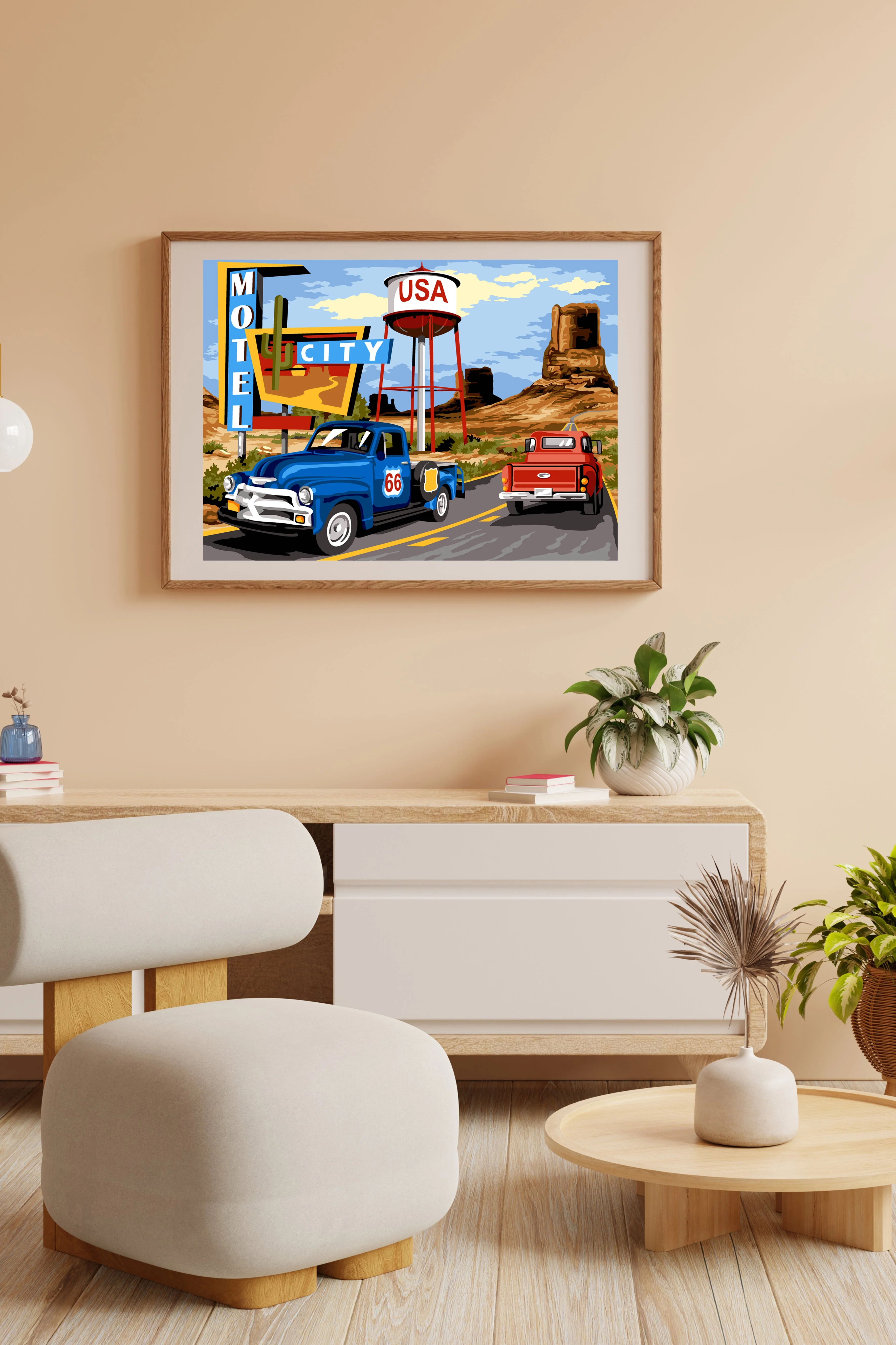 Needlepoint canvas for halfstitch without yarn Canvas Motel 66 SE929.714 Seg De Paris Printed Tapestry Canvas - Image 2
