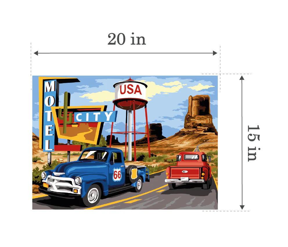 Needlepoint canvas for halfstitch without yarn Canvas Motel 66 SE929.714 Seg De Paris Printed Tapestry Canvas - Image 3