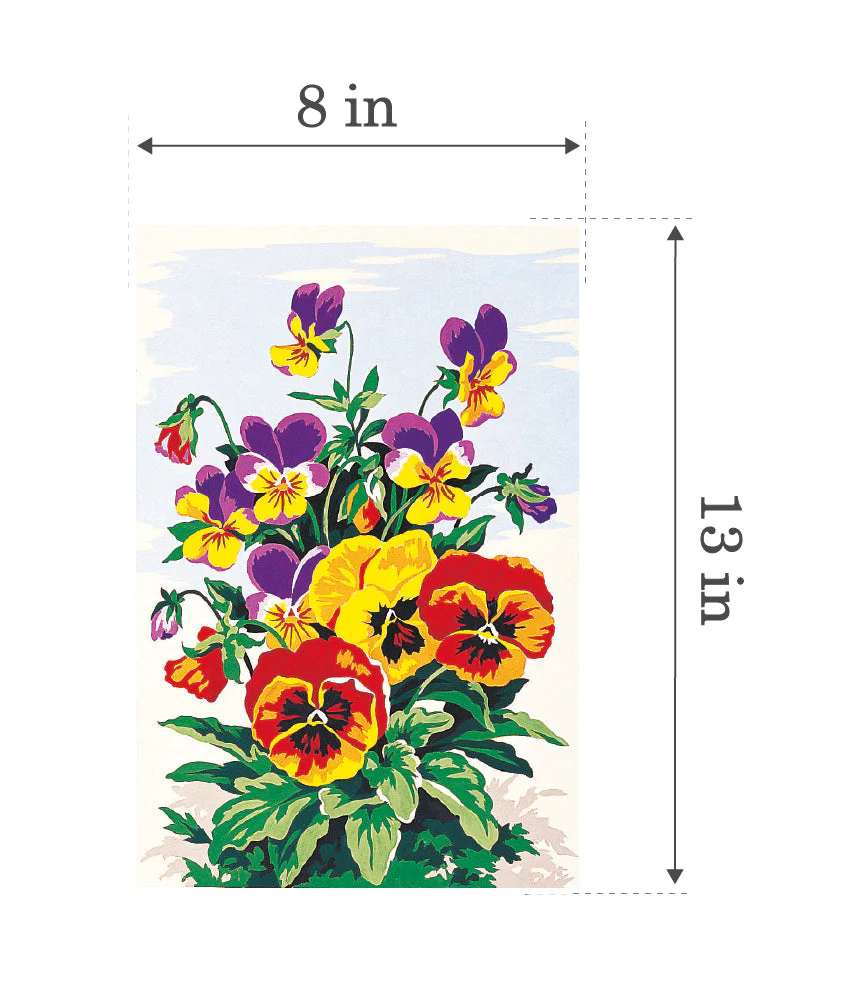 Needlepoint canvas for halfstitch without yarn Canvas Pansies SEU928.224 Seg De Paris Printed Tapestry Canvas - Image 3