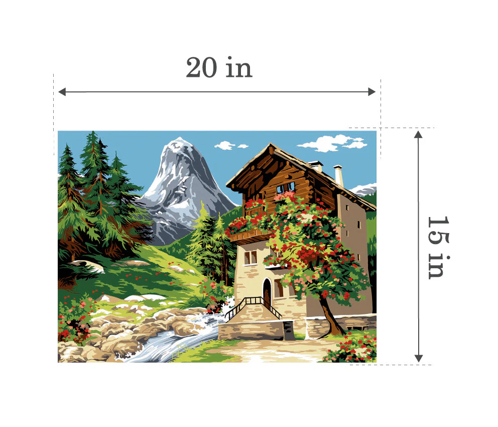 Needlepoint canvas for halfstitch without yarn Canvas The Peaks SE929.467 Seg De Paris Printed Tapestry Canvas - Image 3