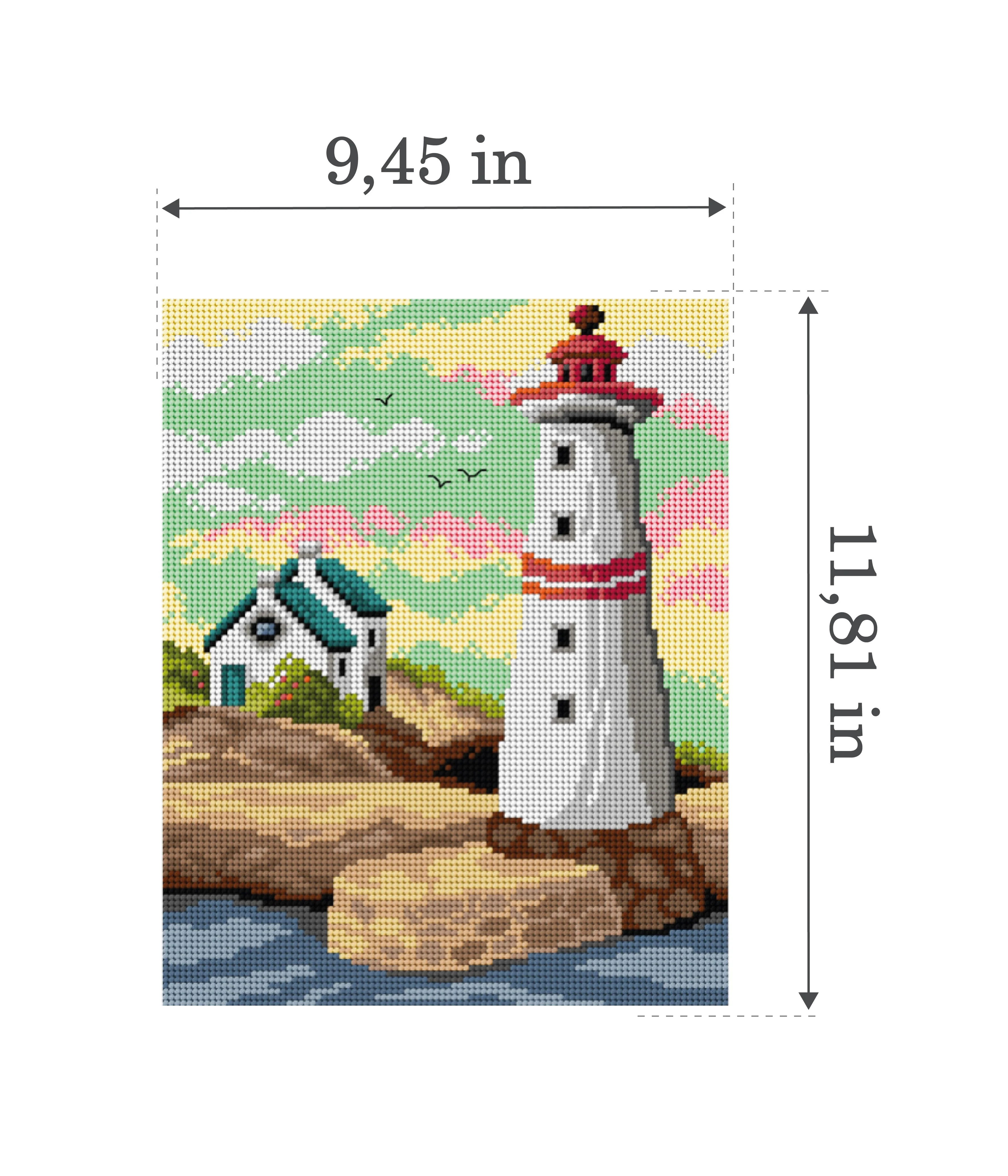 Needlepoint canvas for halfstitch without yarn  Lighthouse 3590H - Image 2