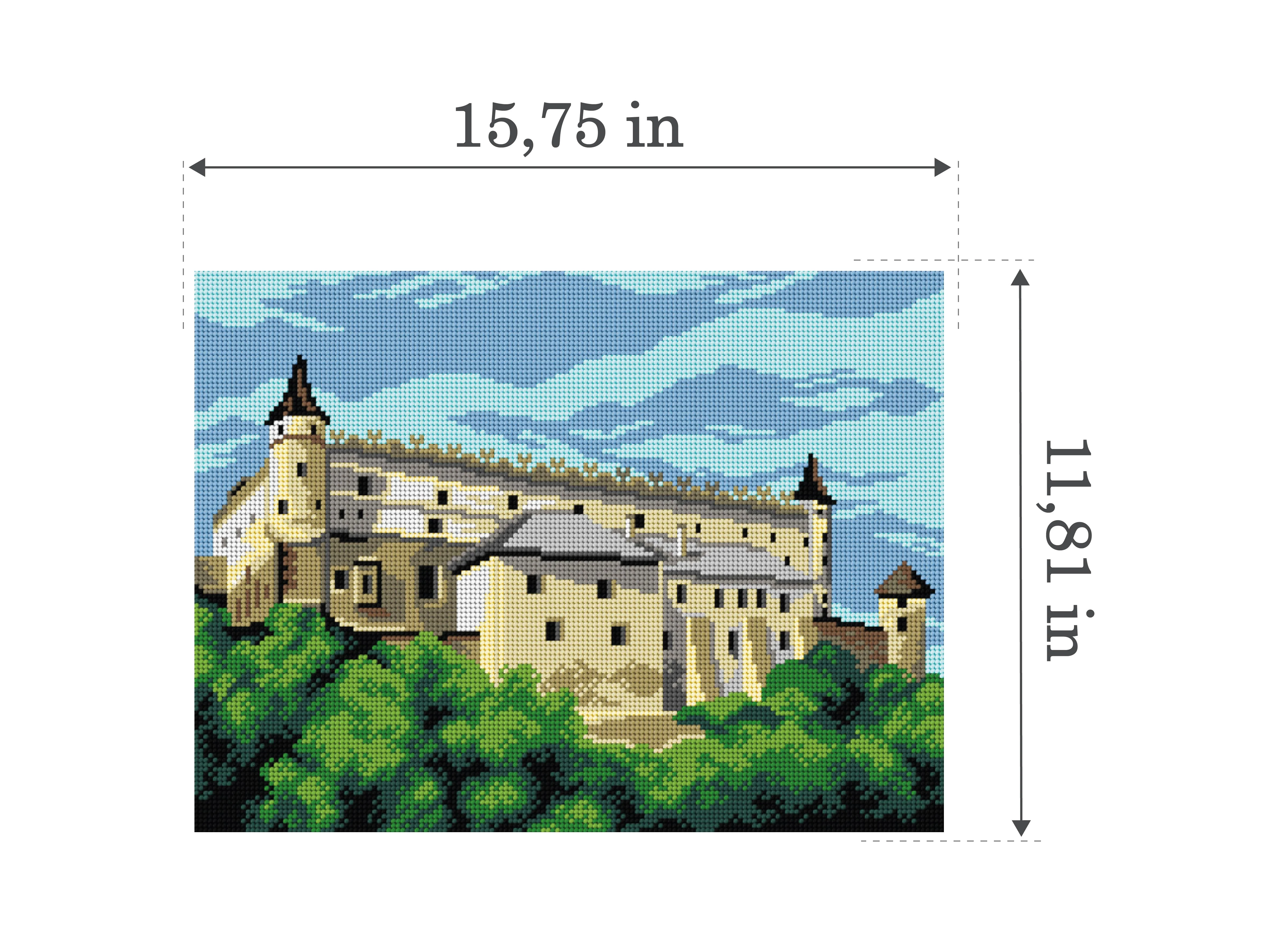 Needlepoint canvas for halfstitch without yarn  Zvolen Castle 3584J - Image 2