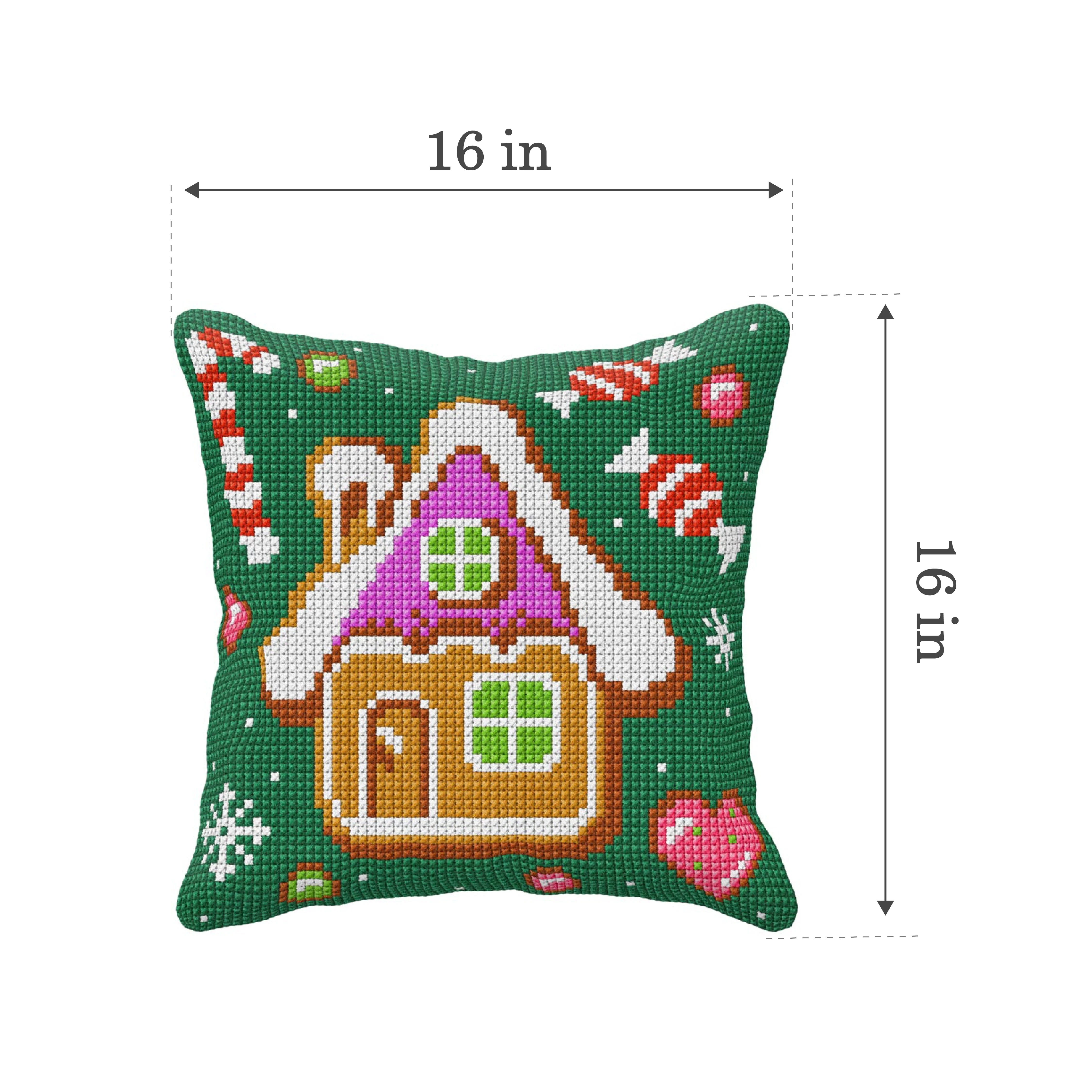 Needlepoint Cushion. Cross stitch kit "Gingerbread house" 99114 - Image 2