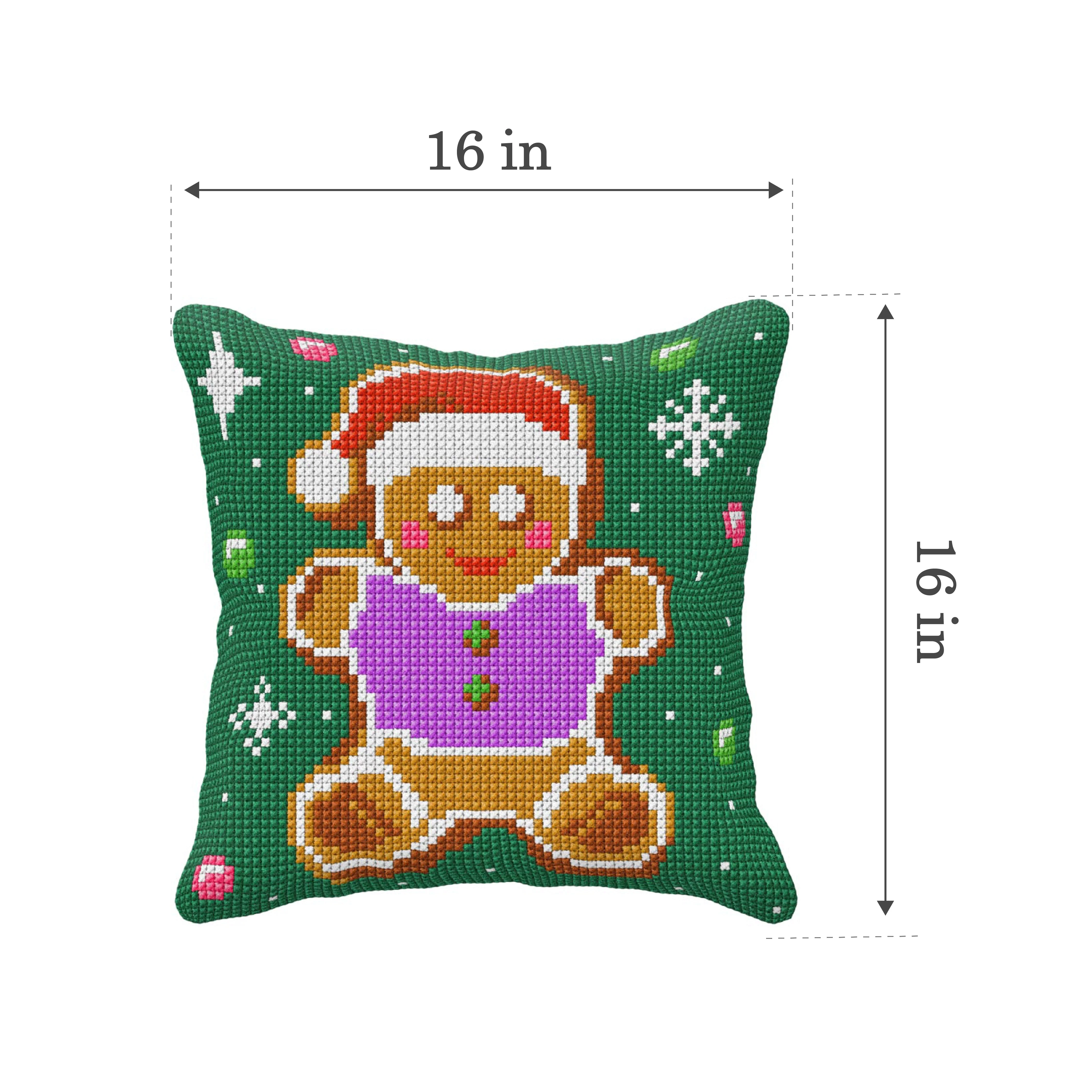 Needlepoint Cushion. Cross stitch kit  "Gingerbread man" 99112 - Image 2