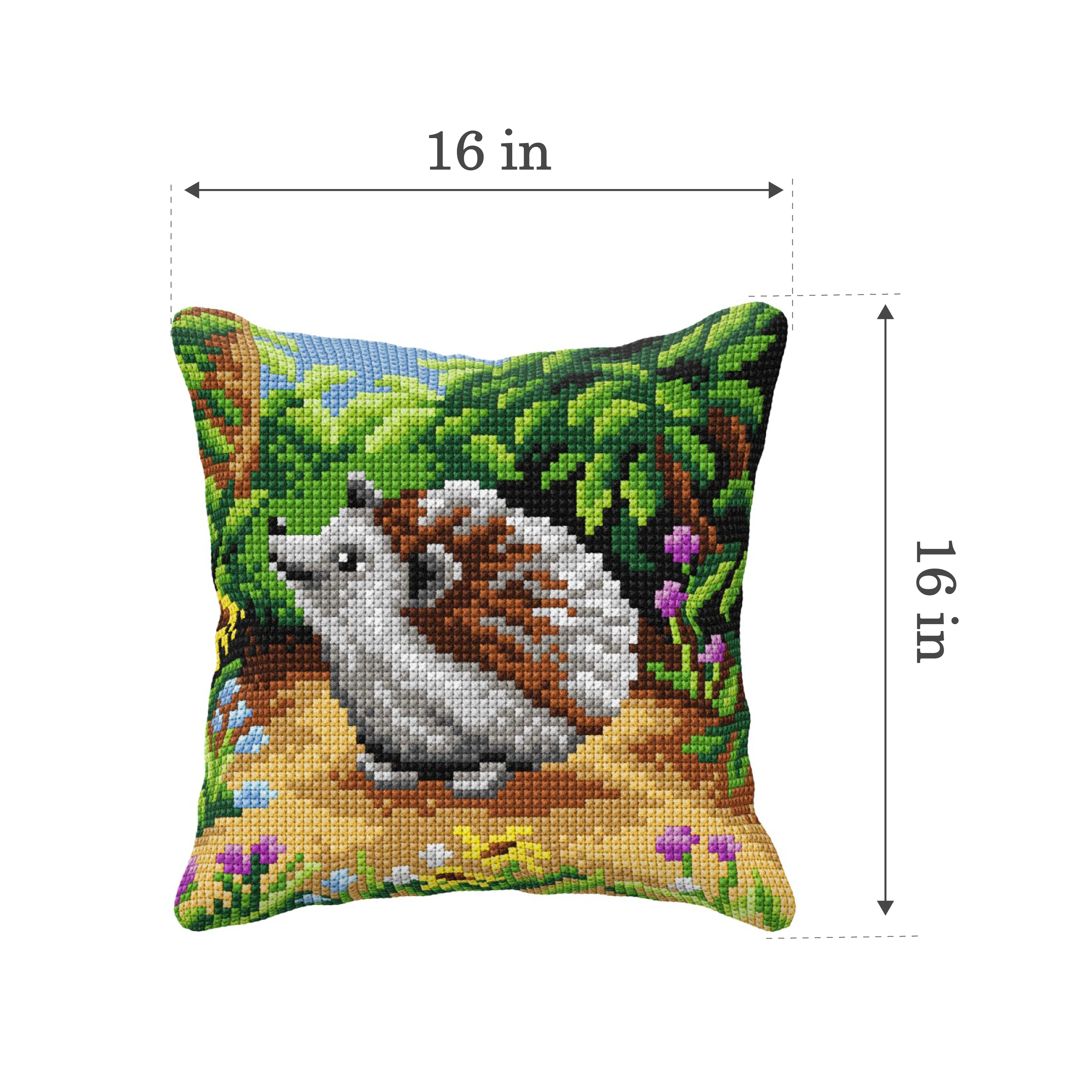 Needlepoint Cushion. Cross stitch kit  "Hedgehog" 99097 - Image 2