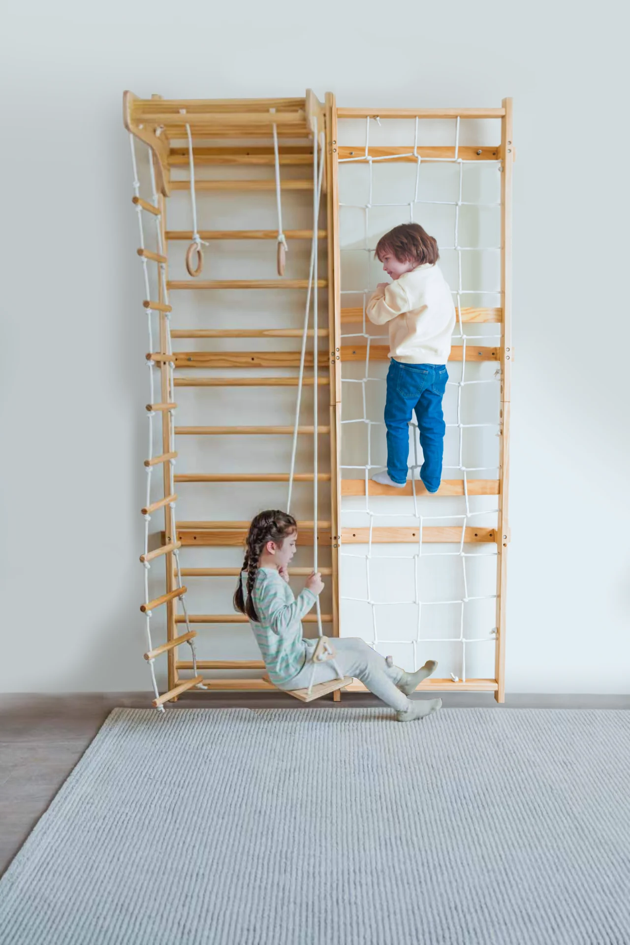 Neem | Swedish Ladder & Rope Wall - 79" Height - Image 6