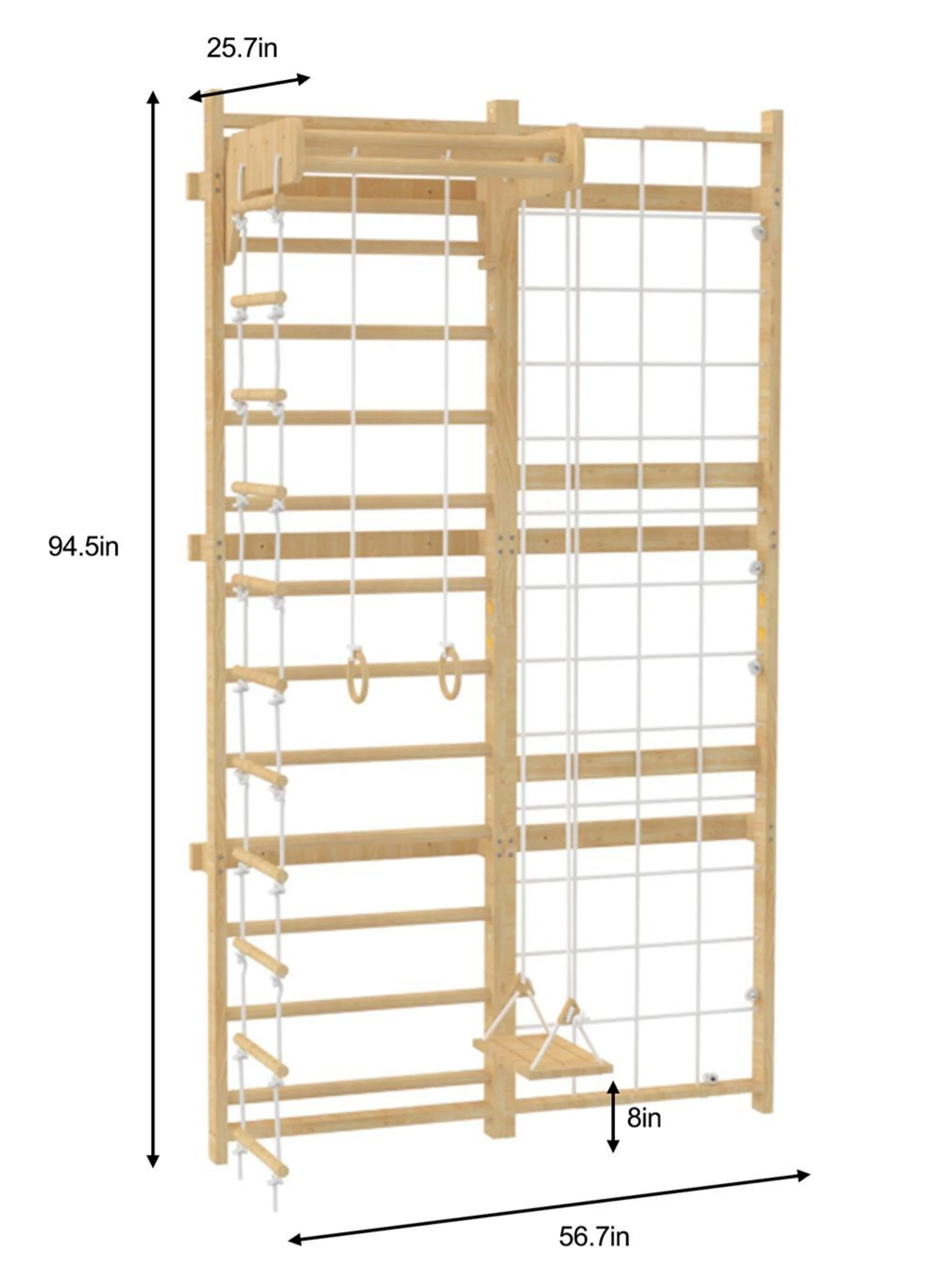 Neem | Swedish Ladder & Rope Wall - 79" Height - Image 8