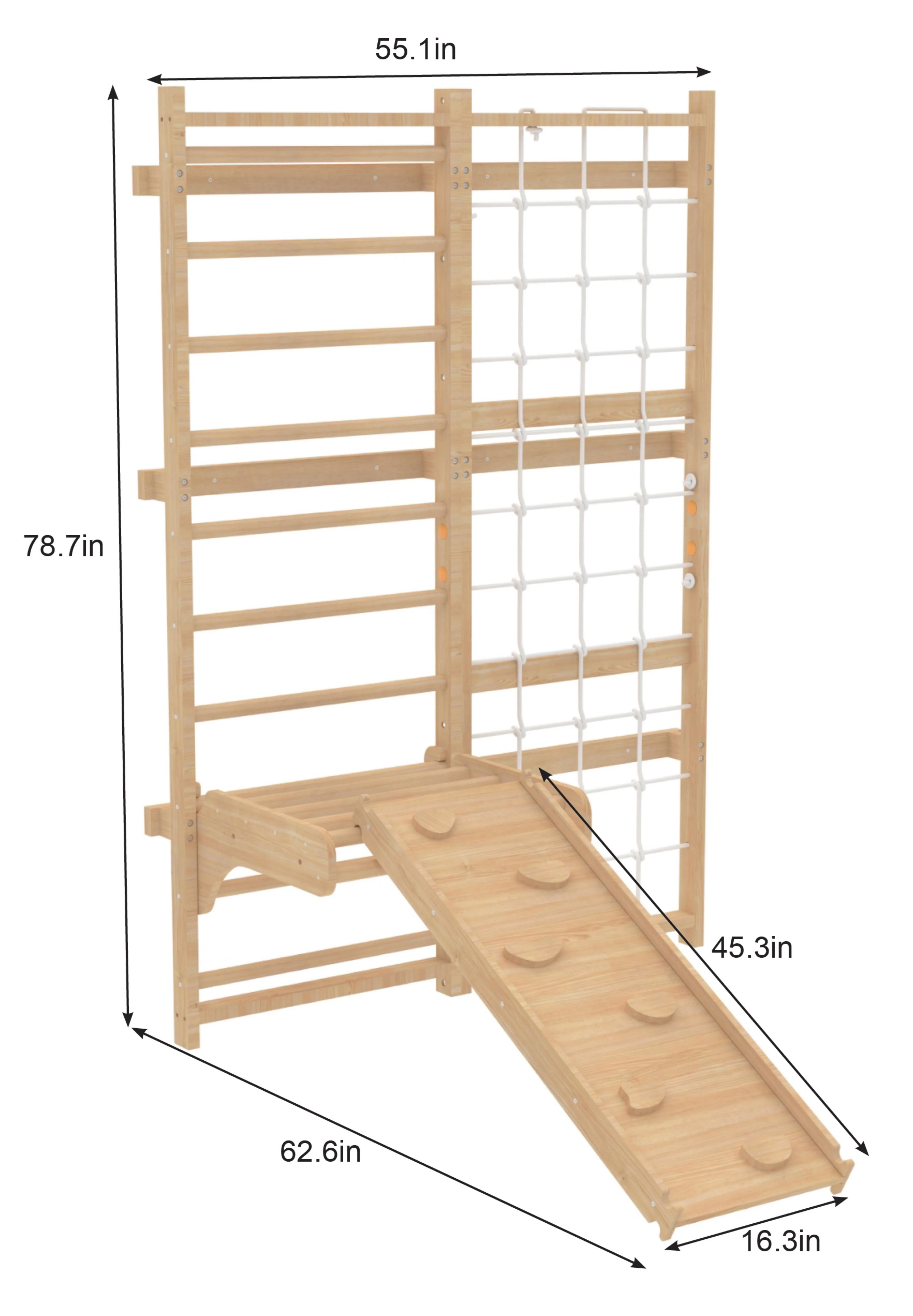 Neem | Swedish Ladder & Rope Wall - 79" Height - Image 9