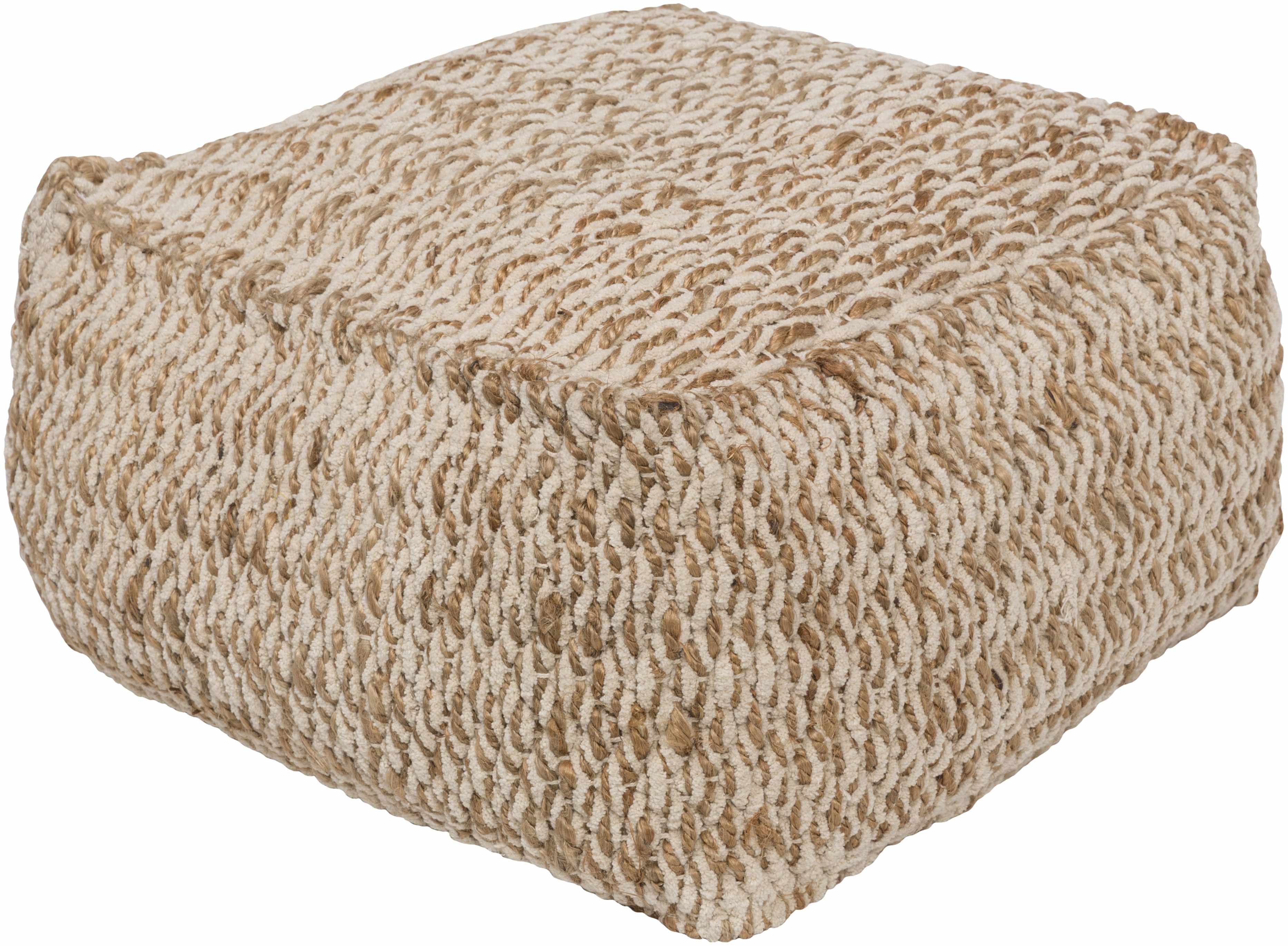 Netcong Tan Jute Pouf - Image 2