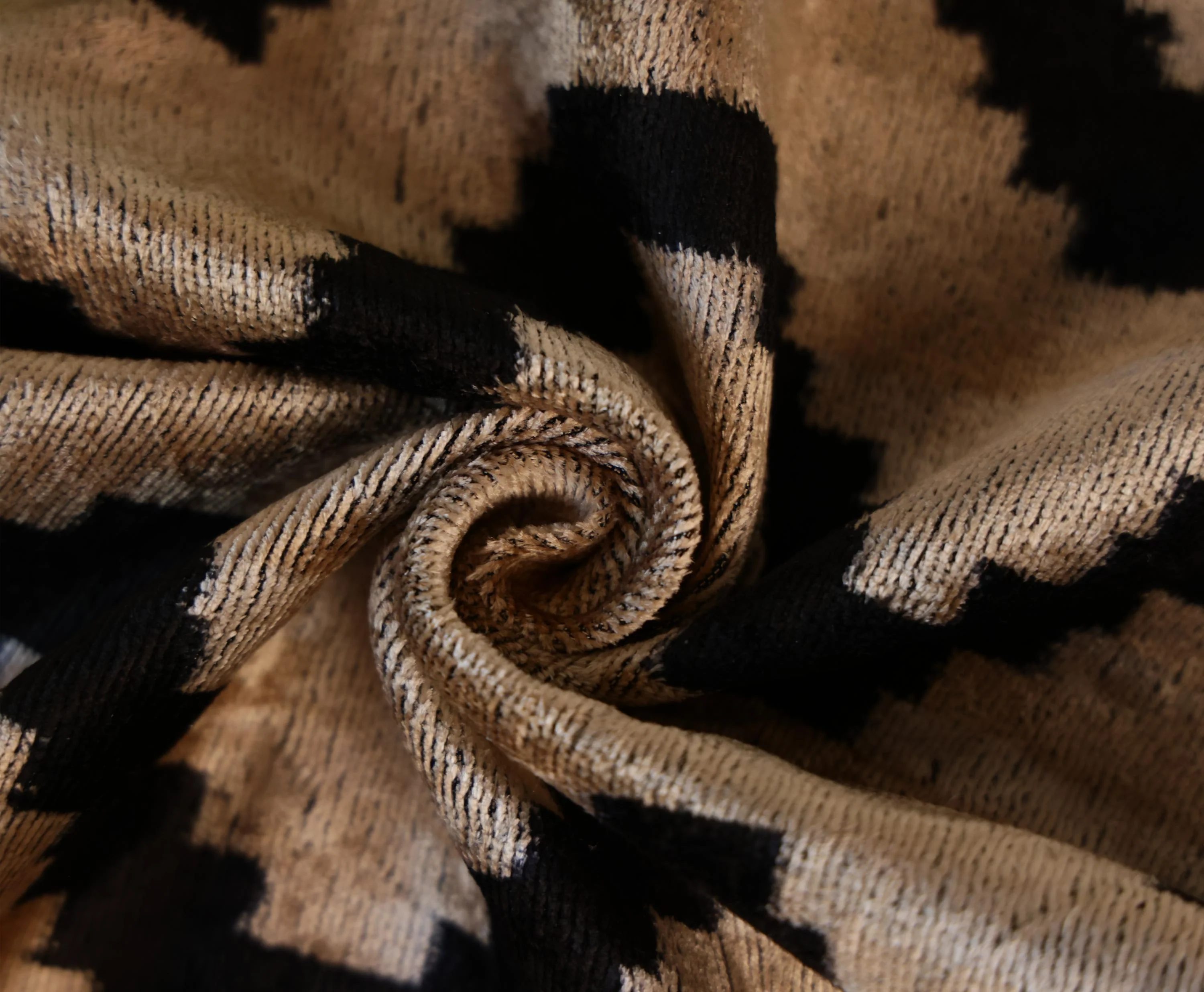 Neutral Black Chevron Silk Velvet Pillow 16x24 Handmade Luxury Cushion - Image 7