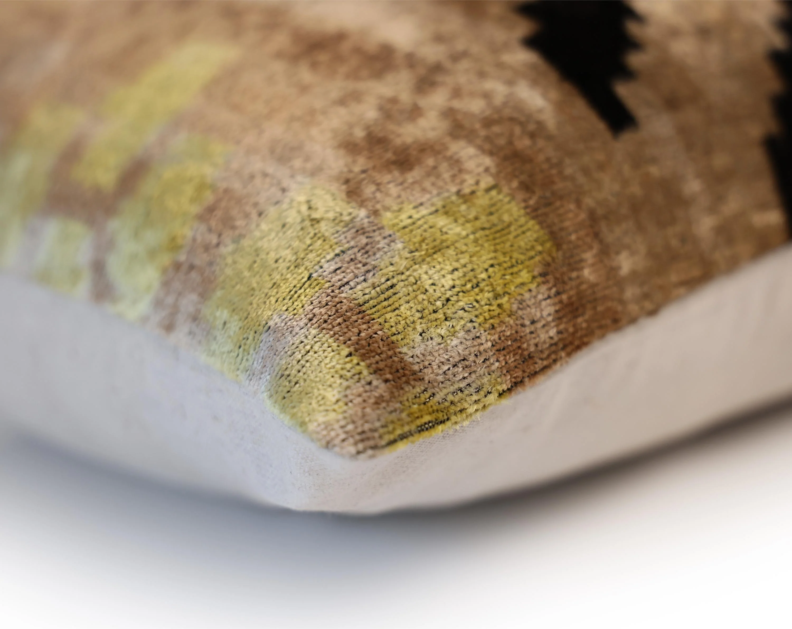 Neutral Black Chevron Silk Velvet Pillow 16x24 Handmade Luxury Cushion - Image 8