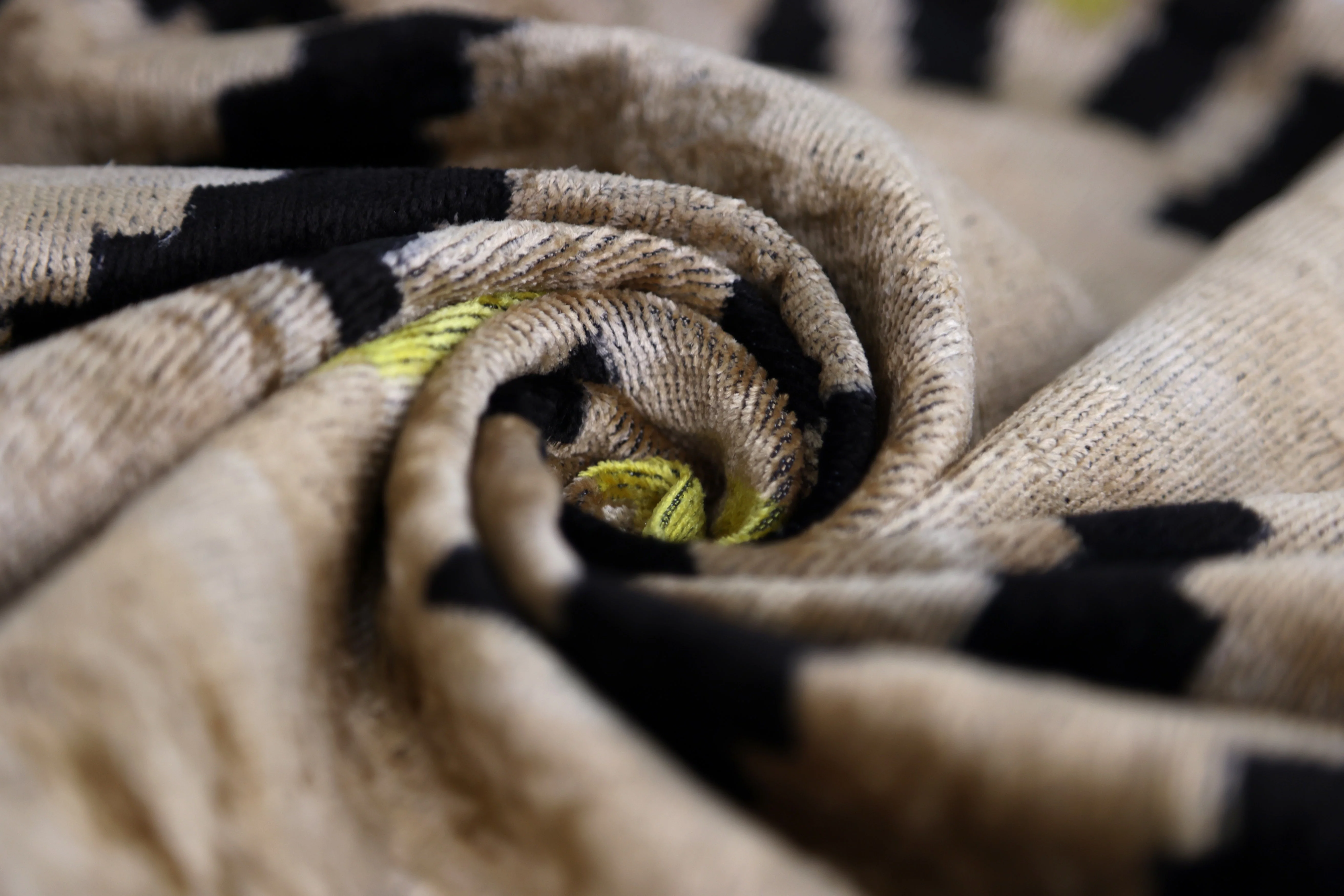 Neutral & Black Tribal Arrow Velvet Throw Pillow – 24x24 in | Handcrafted Silk Cushion - Image 7