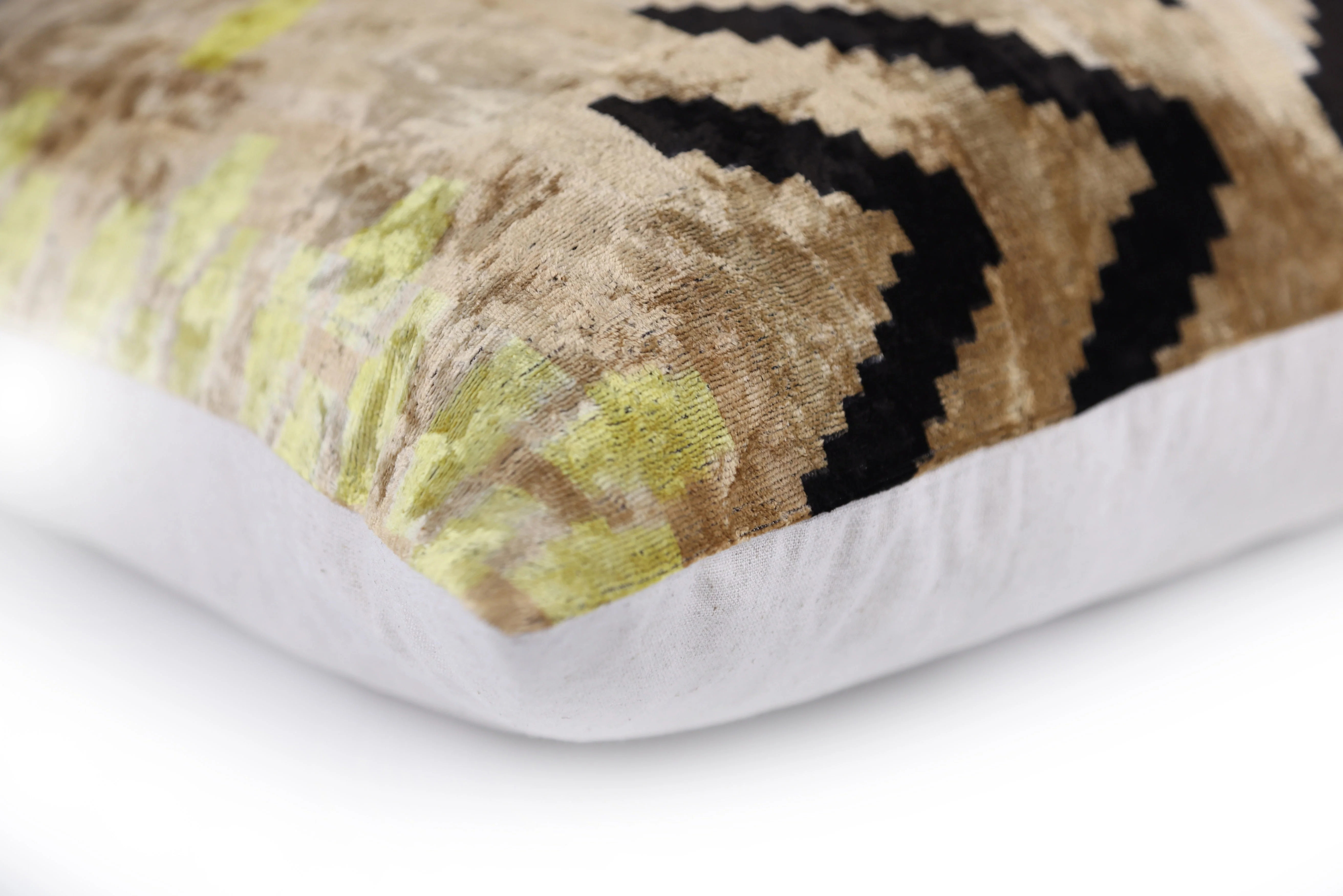 Neutral & Black Tribal Arrow Velvet Throw Pillow – 24x24 in | Handcrafted Silk Cushion - Image 8