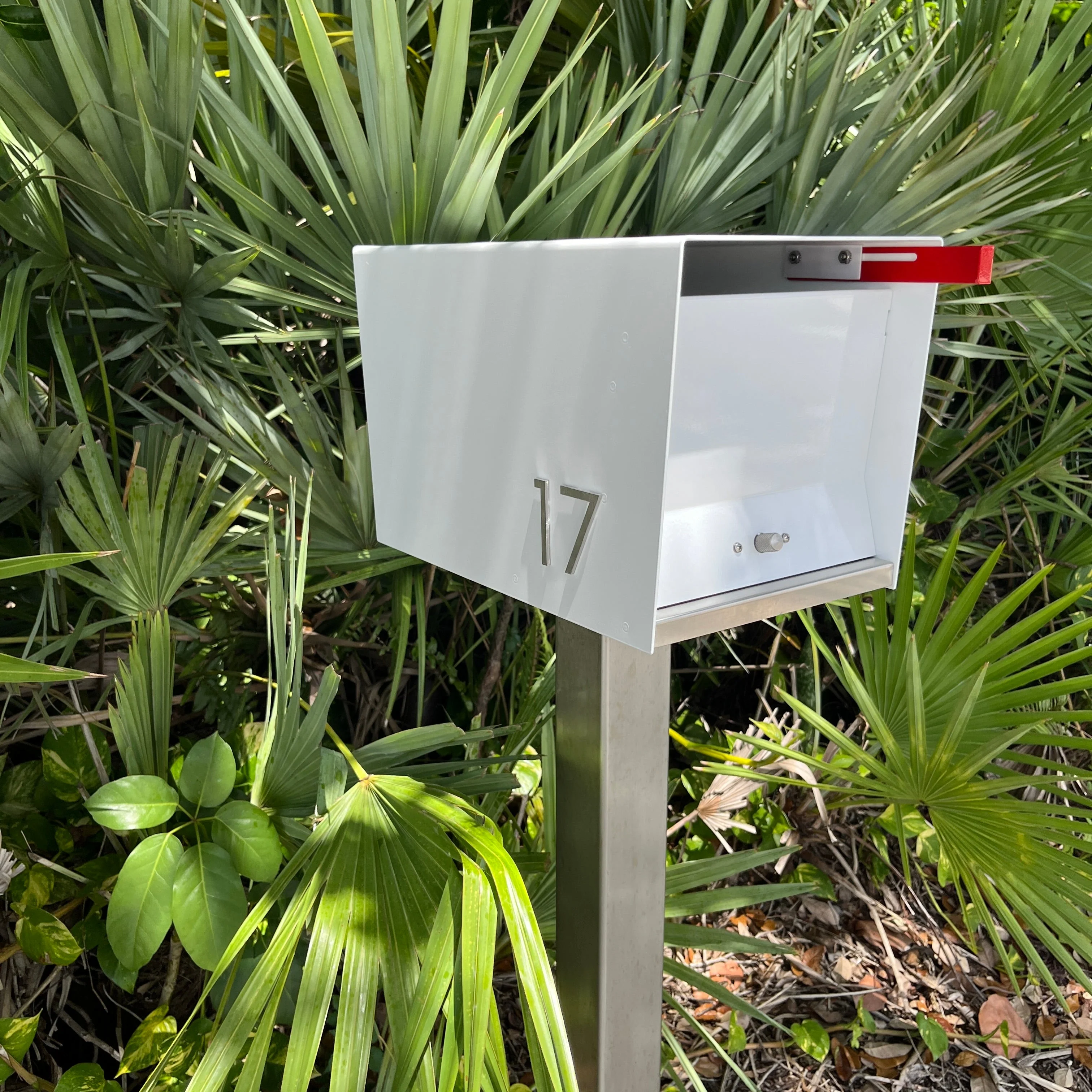 NEW!!!!   QUICK SHIP UptownBox in ARCTIC WHITE on WHITE - Modern Mailbox - Image 10