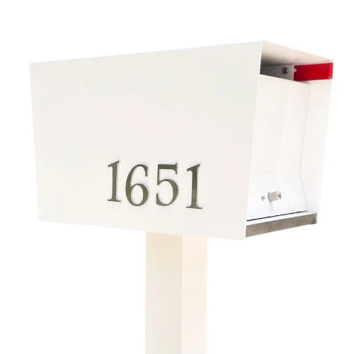 NEW!!!!   QUICK SHIP UptownBox in ARCTIC WHITE on WHITE - Modern Mailbox - Image 2