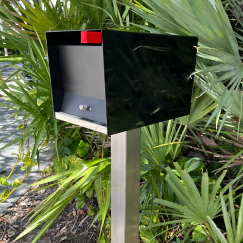 NEW!!!! QUICK SHIP UptownBox in JET BLACK on BLACK - Modern Mailbox - Image 10
