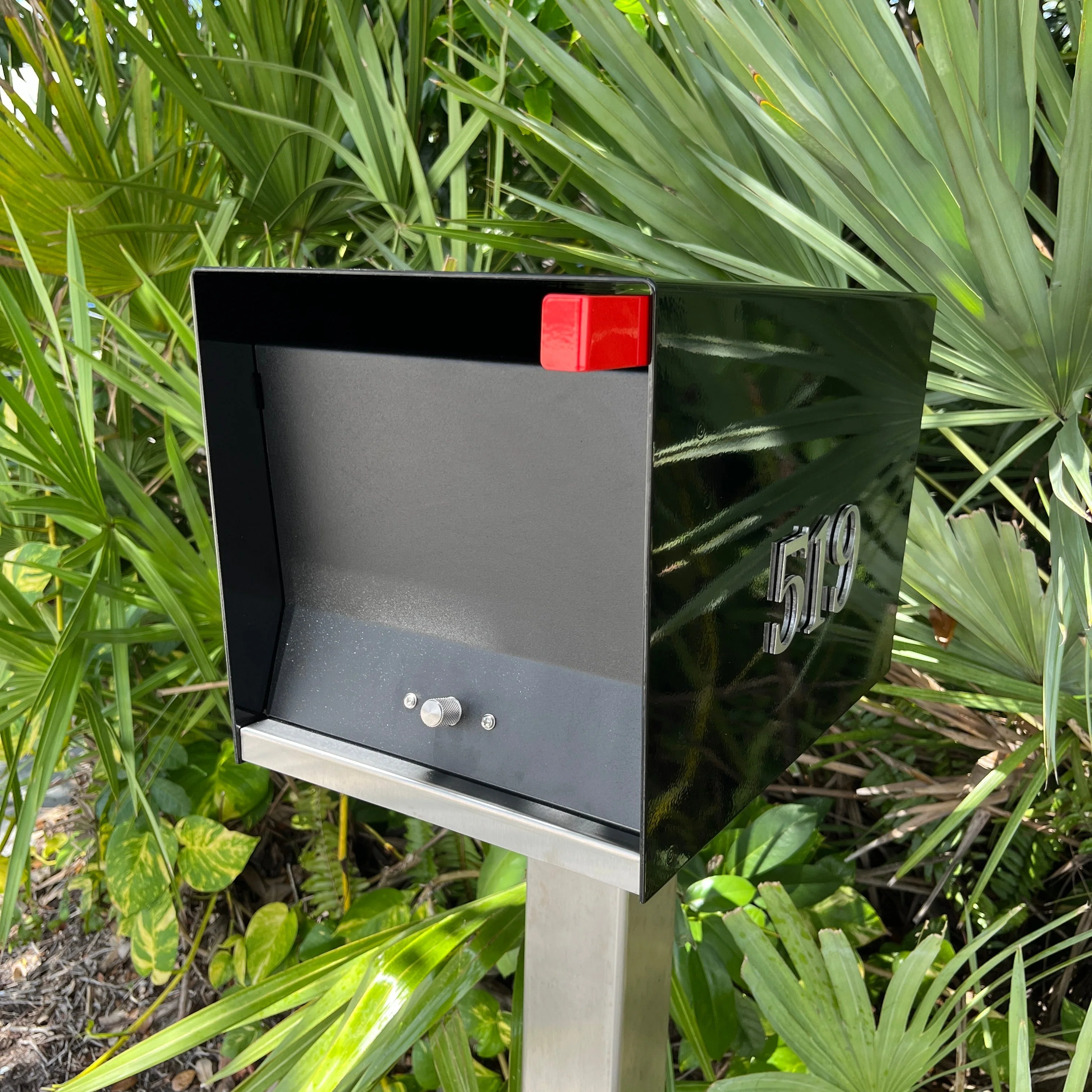 NEW!!!! QUICK SHIP UptownBox in JET BLACK on BLACK - Modern Mailbox - Image 12