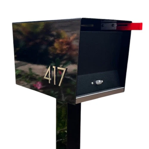 NEW!!!! QUICK SHIP UptownBox in JET BLACK on BLACK - Modern Mailbox - Image 2