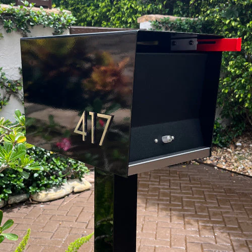 NEW!!!! QUICK SHIP UptownBox in JET BLACK on BLACK - Modern Mailbox - Image 9