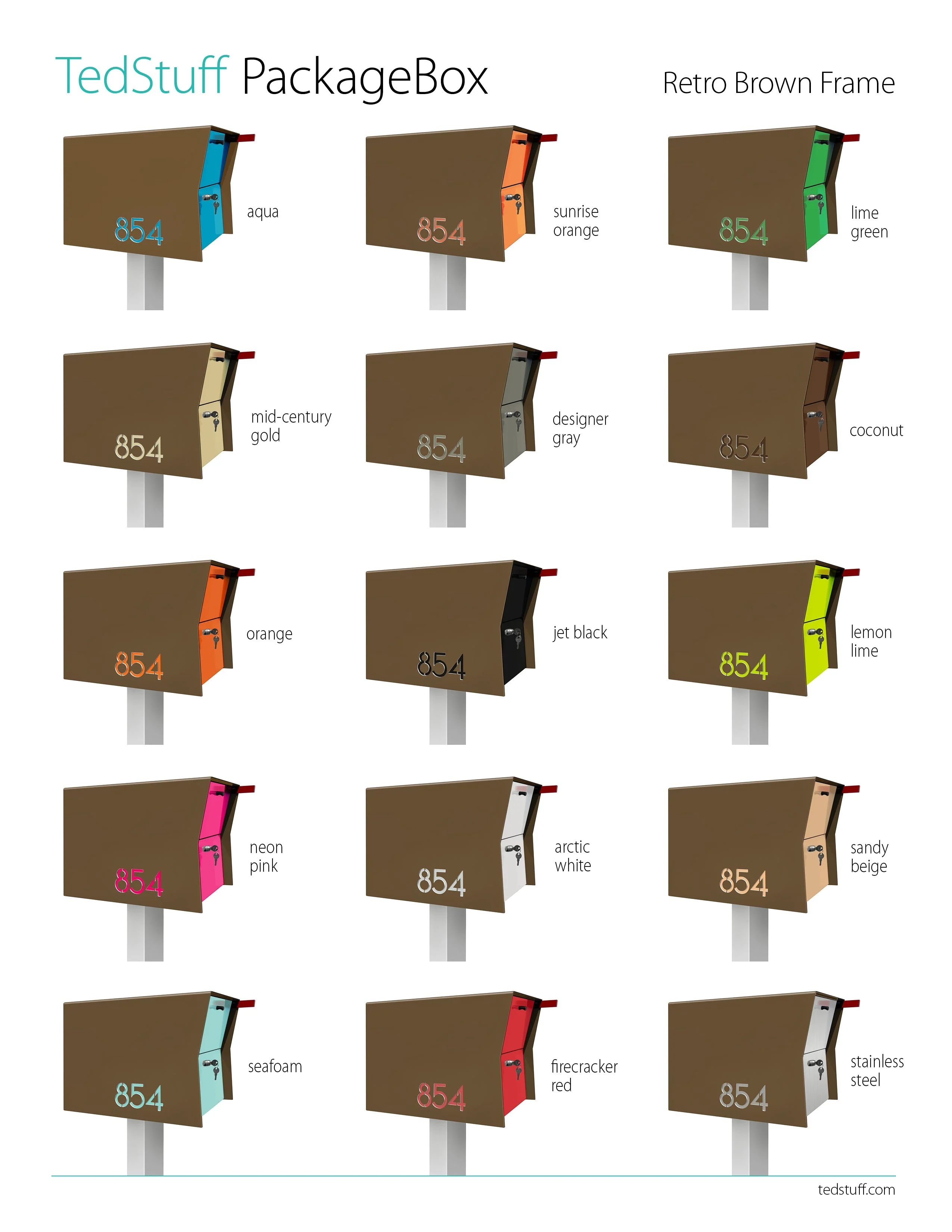 NEW! The Retrobox Locking Package Dropbox in COCONUT - Modern Mailbox - Image 3