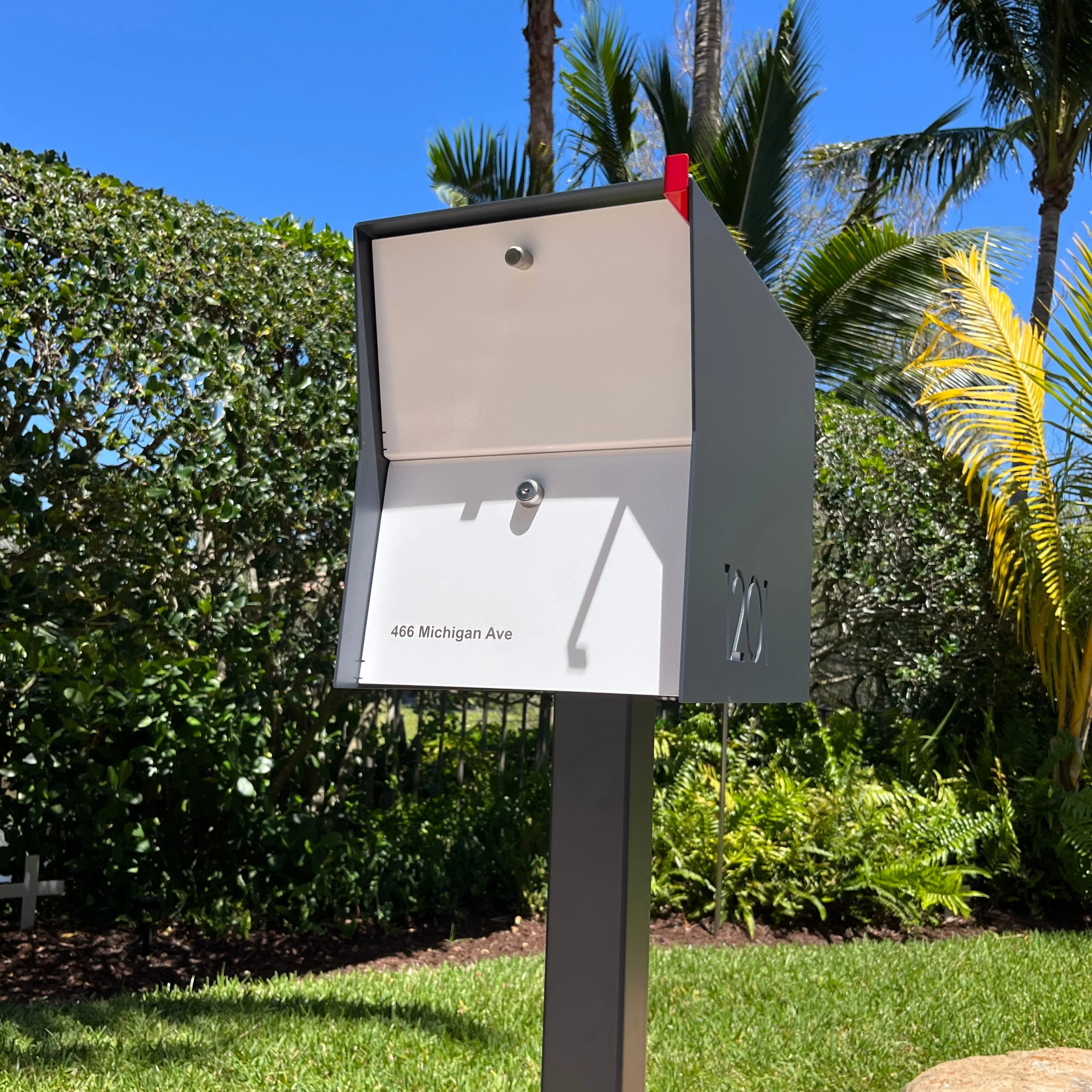 NEW! The Retrobox Locking Package Dropbox in GRAY- Modern Mailbox - Image 12
