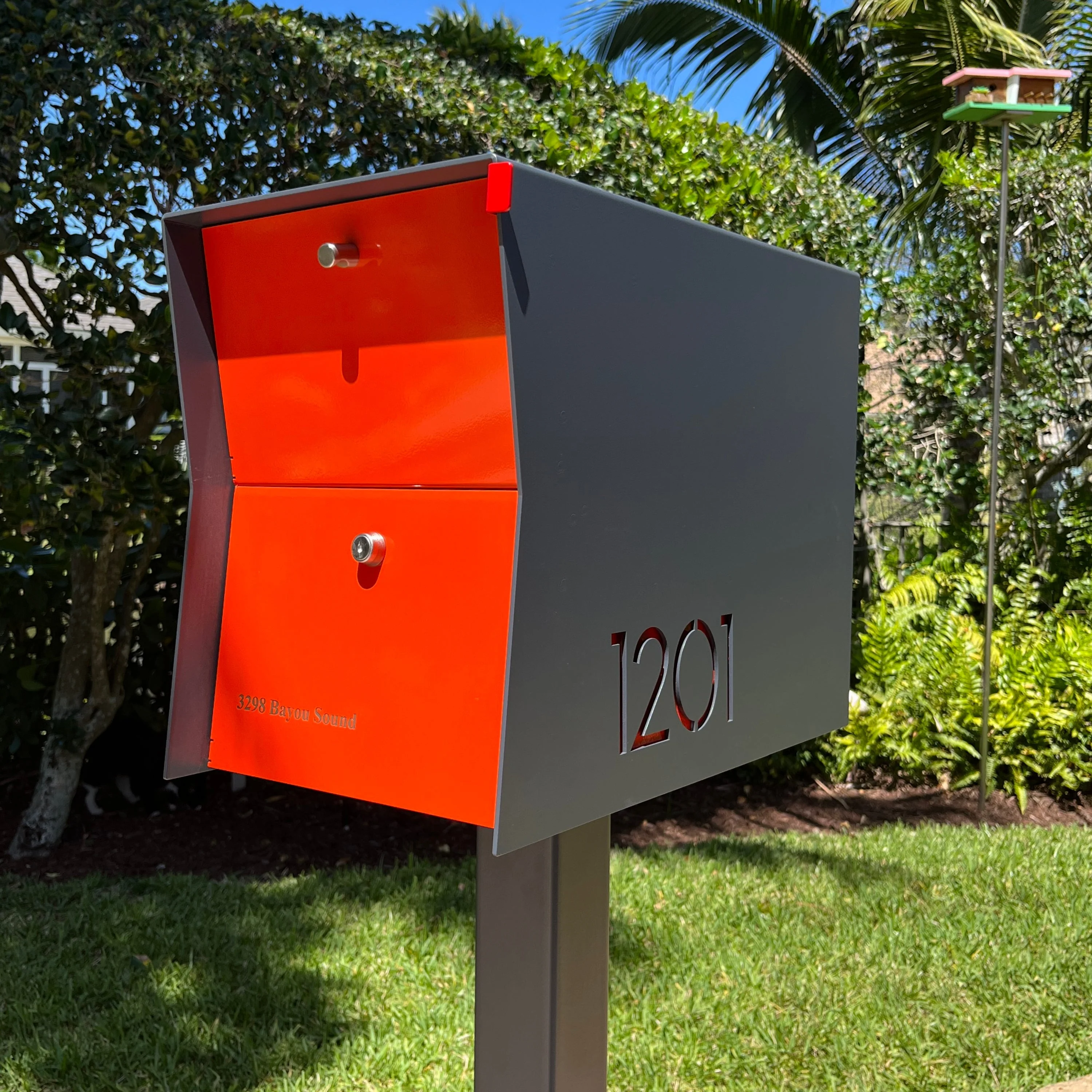 NEW! The Retrobox Locking Package Dropbox in GRAY- Modern Mailbox - Image 19
