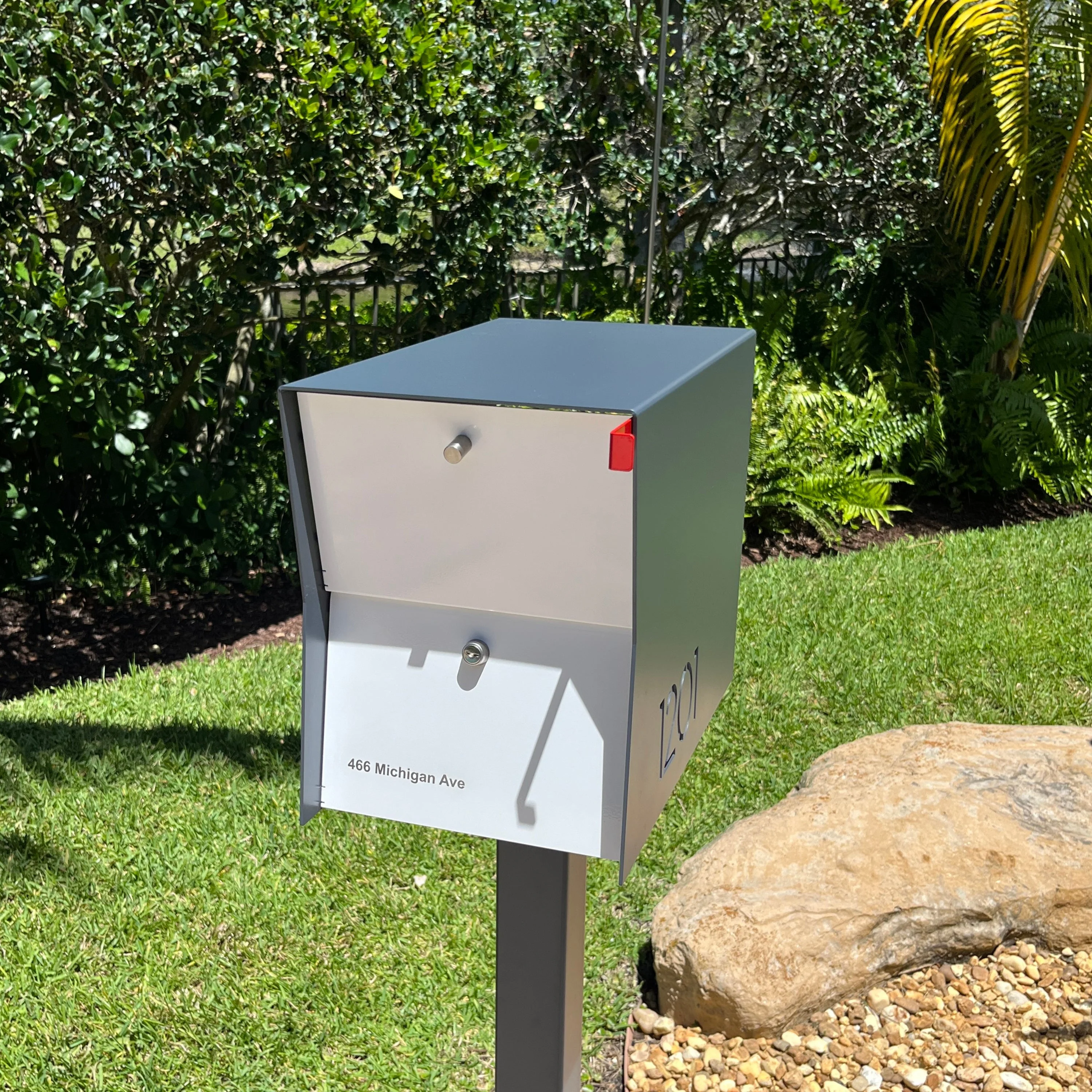 NEW! The Retrobox Locking Package Dropbox in GRAY- Modern Mailbox - Image 23