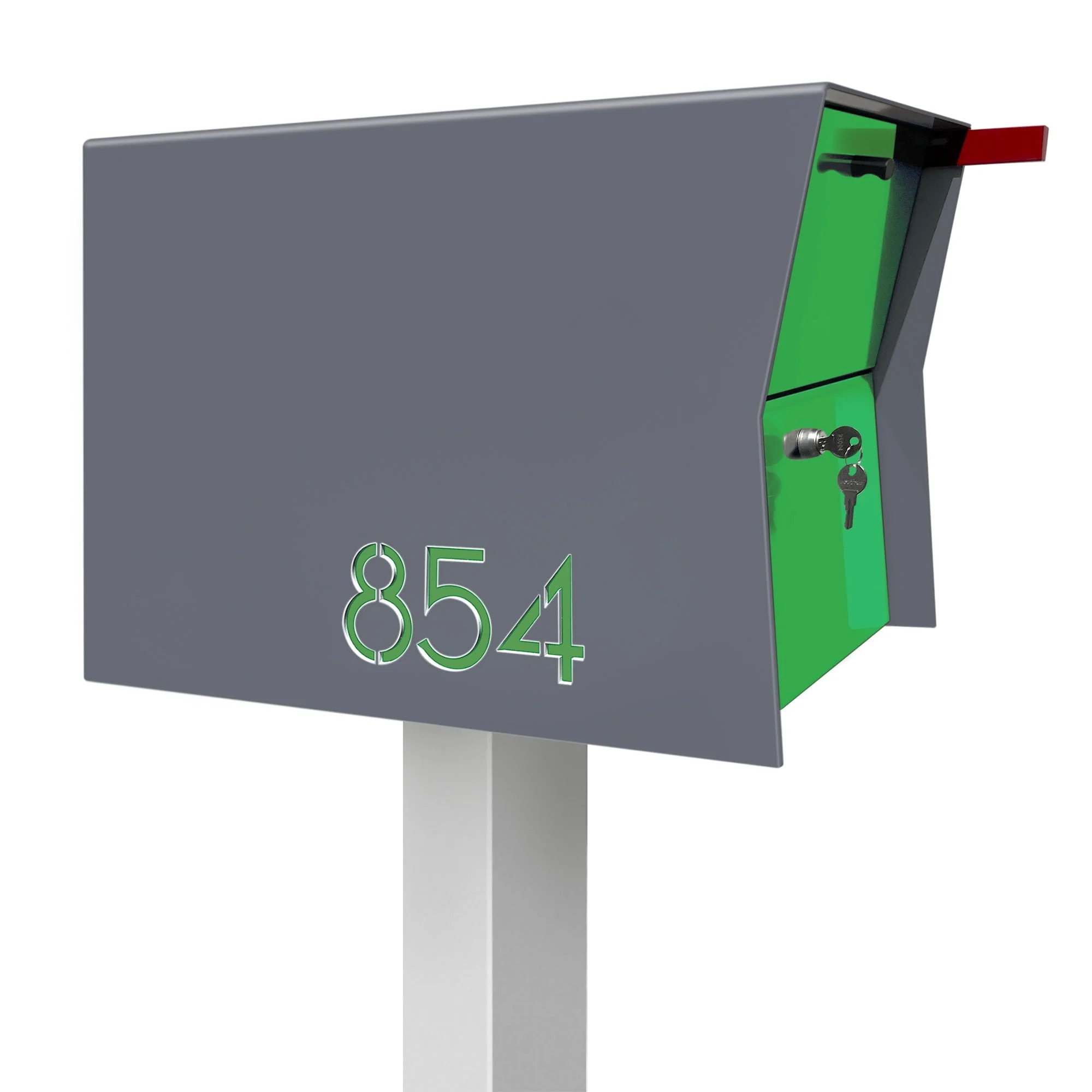 NEW! The Retrobox Locking Package Dropbox in GRAY- Modern Mailbox - Image 26
