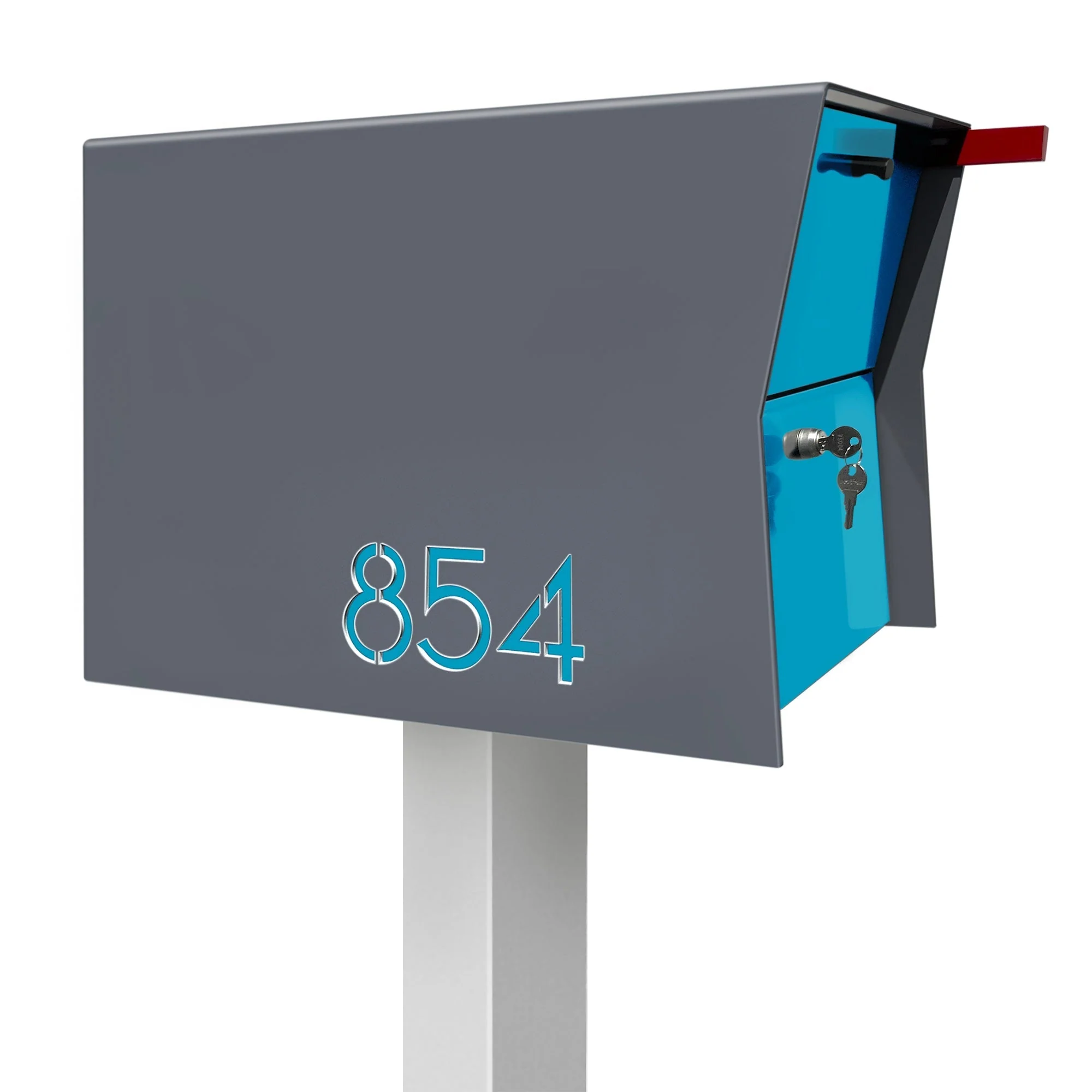 NEW! The Retrobox Locking Package Dropbox in GRAY- Modern Mailbox - Image 32