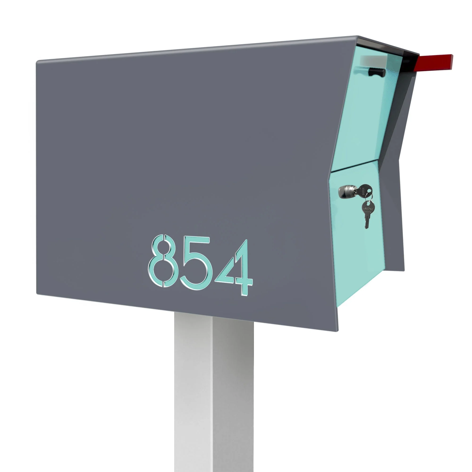 NEW! The Retrobox Locking Package Dropbox in GRAY- Modern Mailbox - Image 41