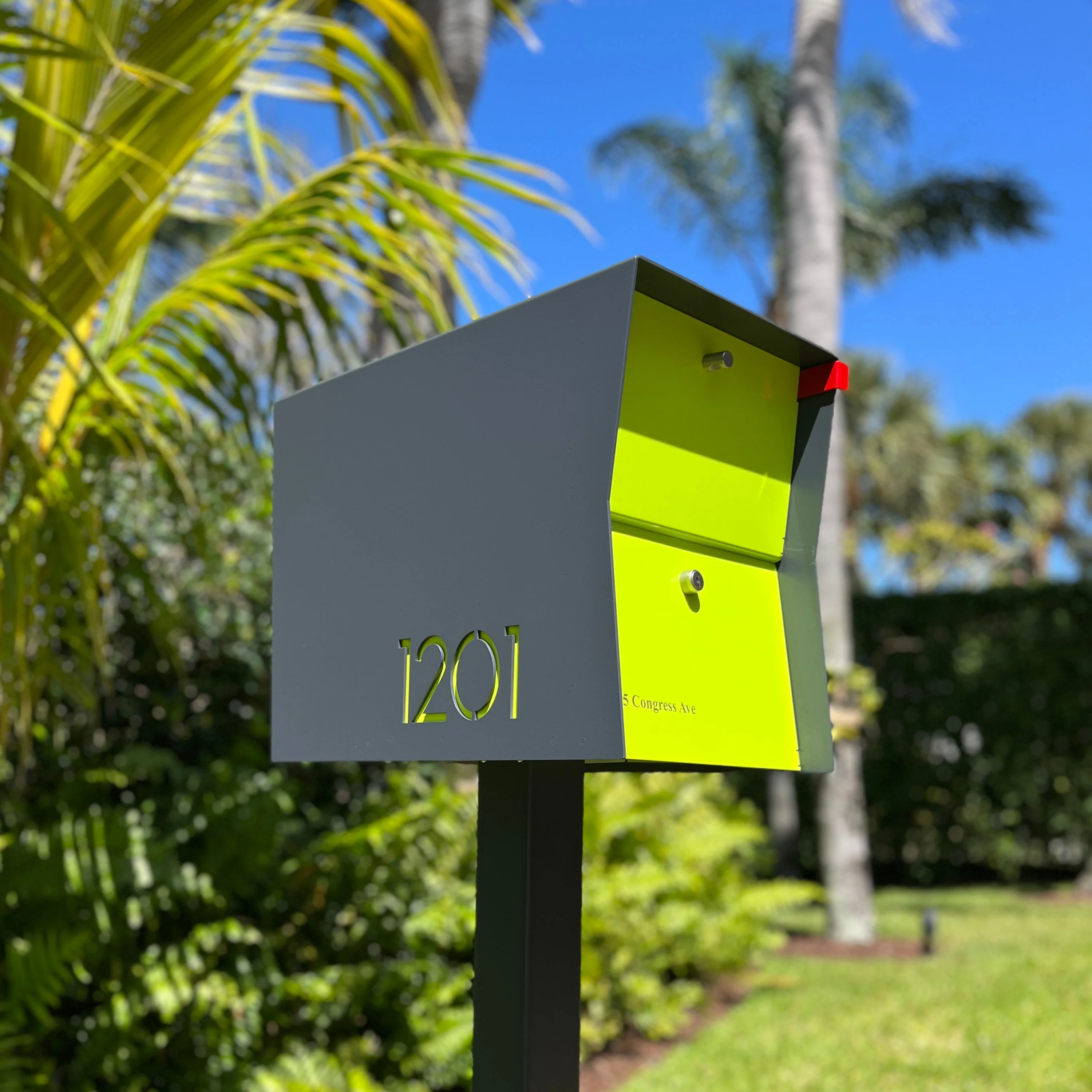 NEW! The Retrobox Locking Package Dropbox in GRAY- Modern Mailbox - Image 9
