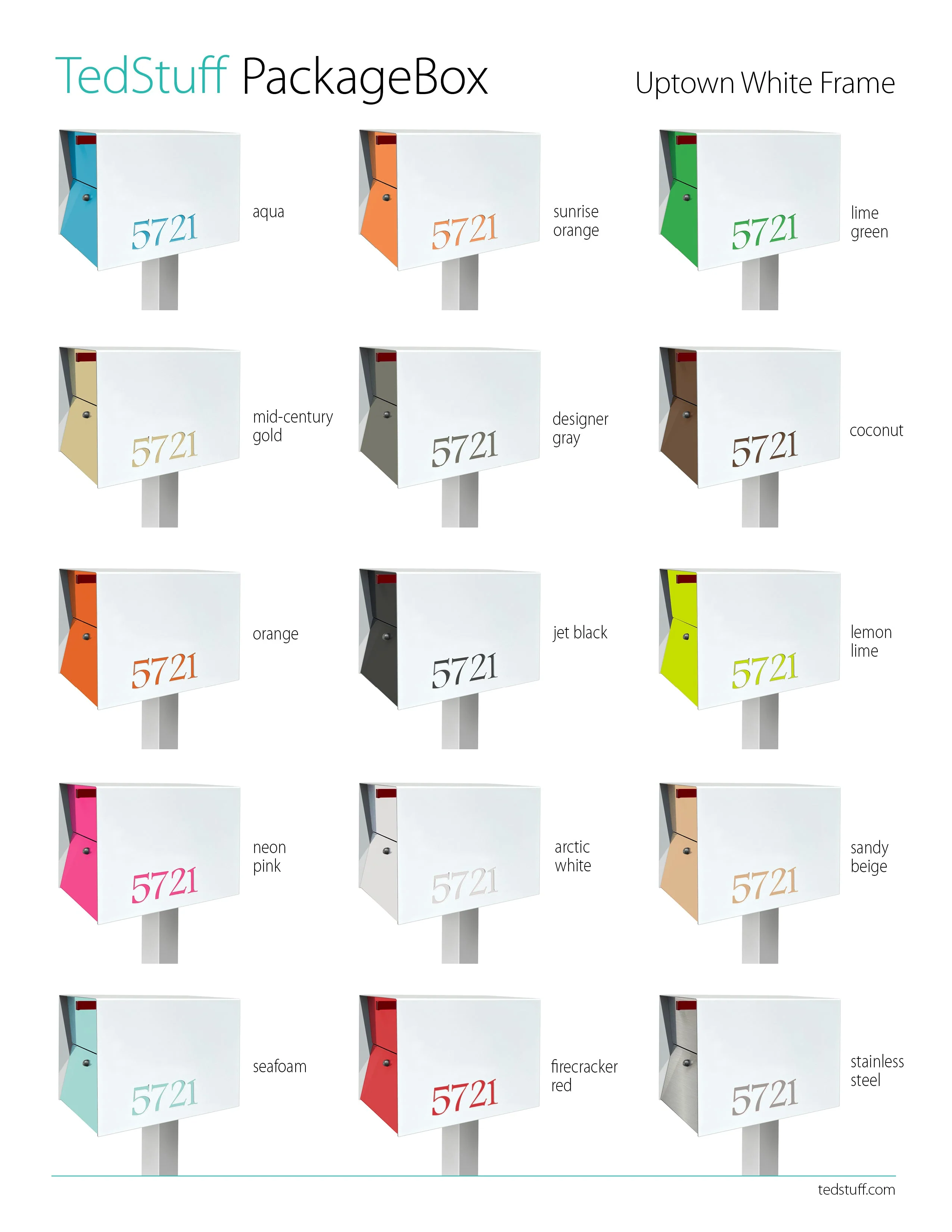 NEW! The UpTown Box Locking Package Dropbox in ARCTIC WHITE - Modern Mailbox - Image 3