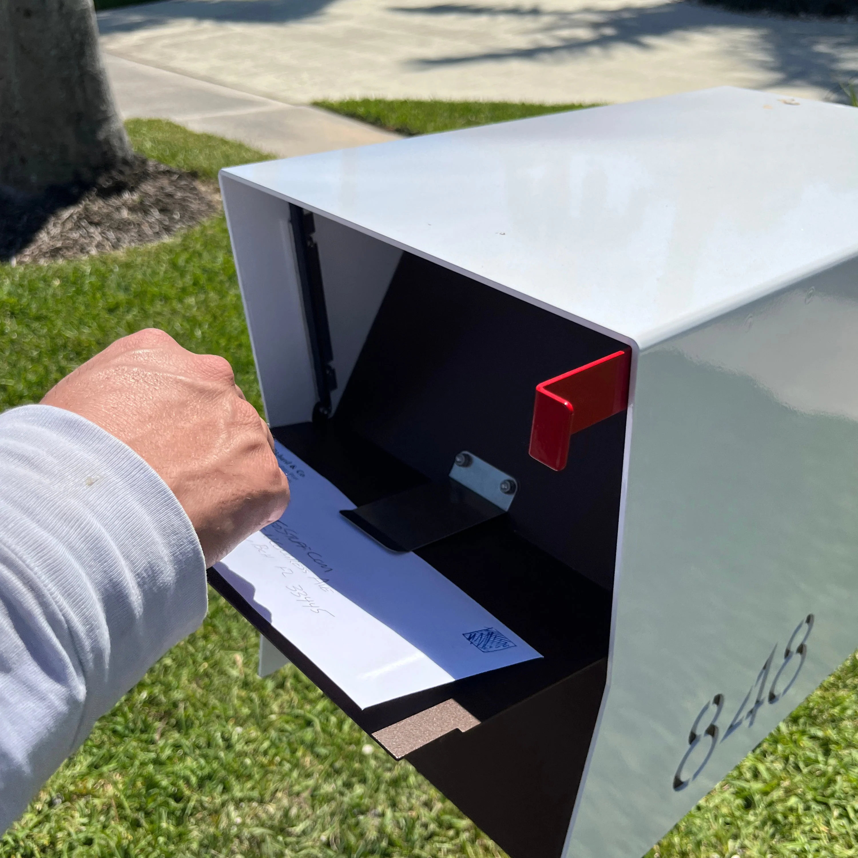 NEW! The UpTown Box Locking Package Dropbox  in COCONUT - Modern Mailbox - Image 4