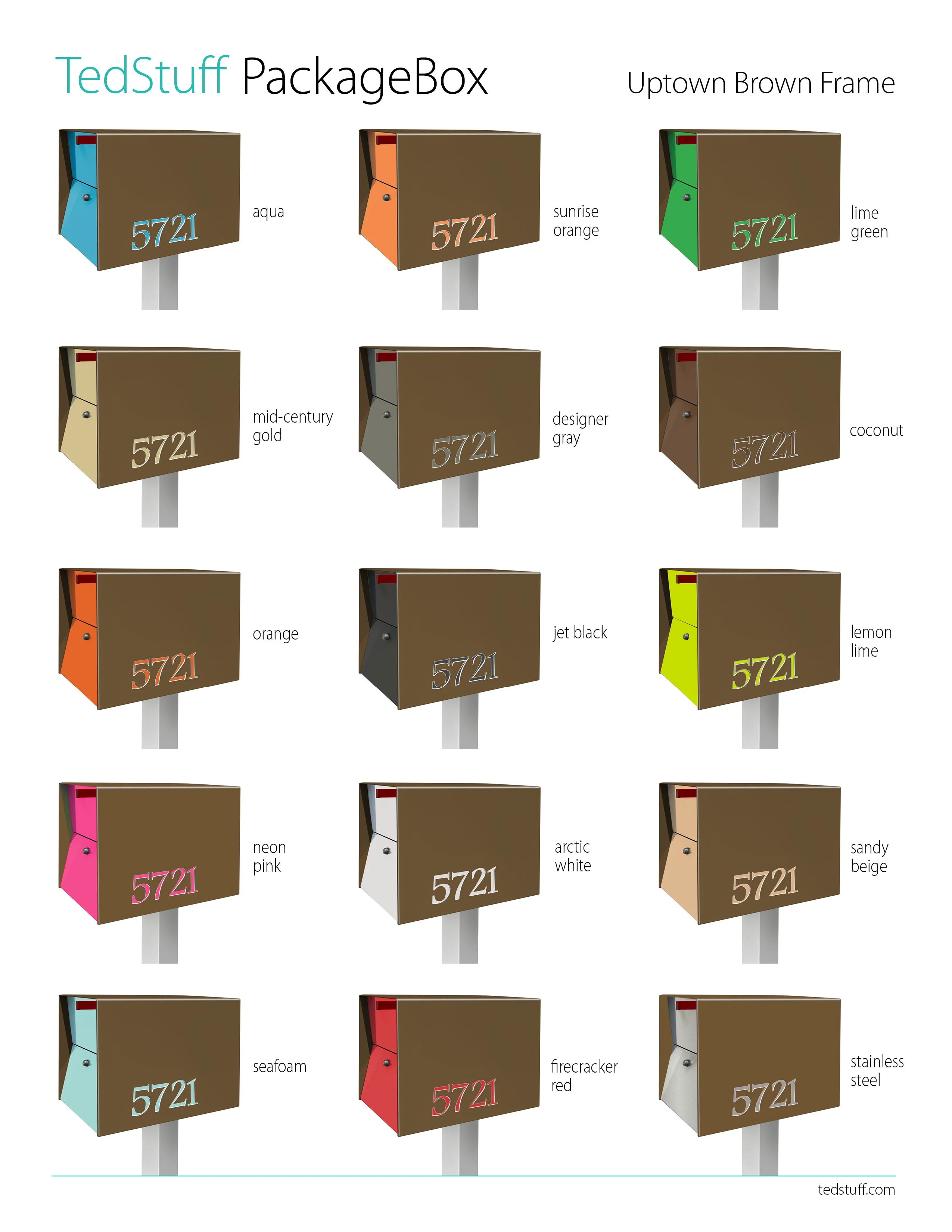 NEW! The UpTown Box Locking Package Dropbox  in COCONUT - Modern Mailbox - Image 5